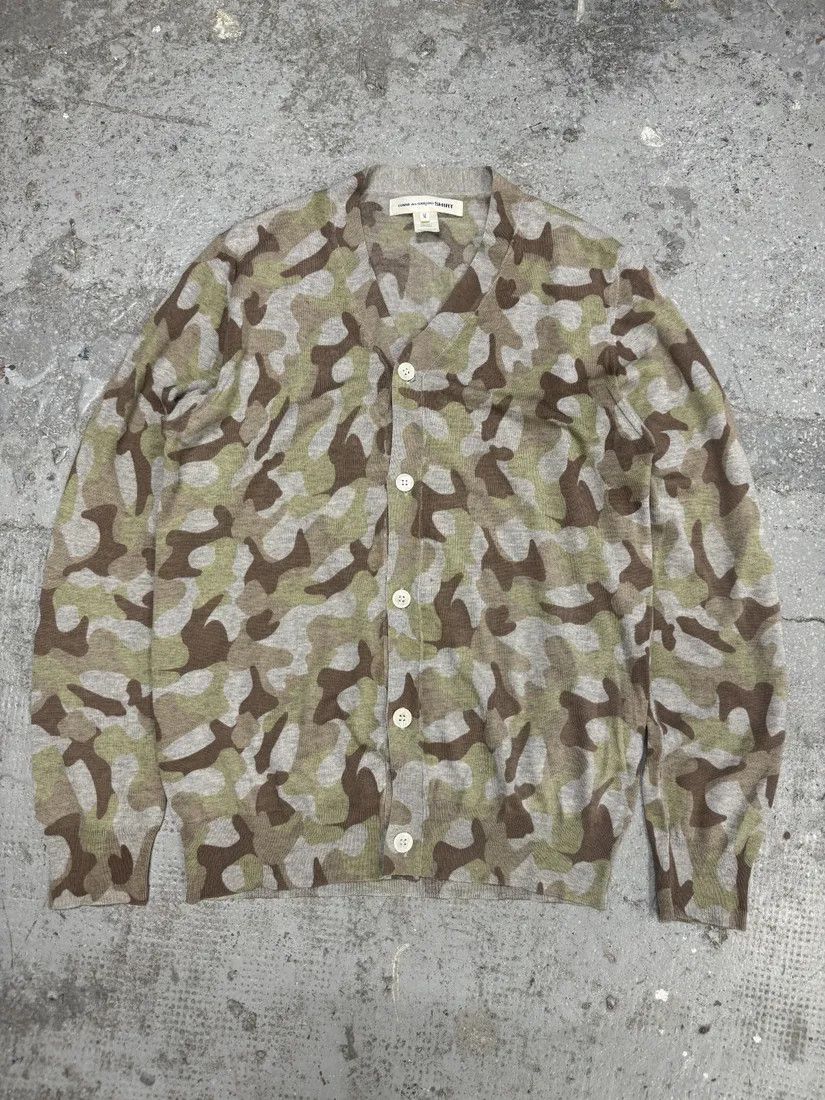 Comme des Garcons × Vintage Comme Des Garçons Shirt Camo Wool Cardigan Size US M / EU 48-50 / 2 - 5 Thumbnail