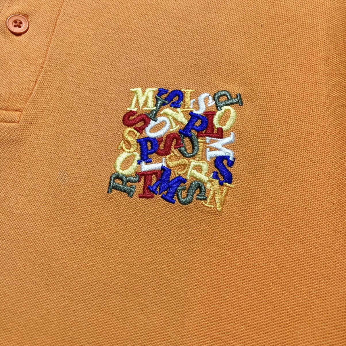Missoni 1990s Vintage Missoni Sport Spellout Logo Polo Tshirt Orange Size US L / EU 52-54 / 3 - 6 Thumbnail