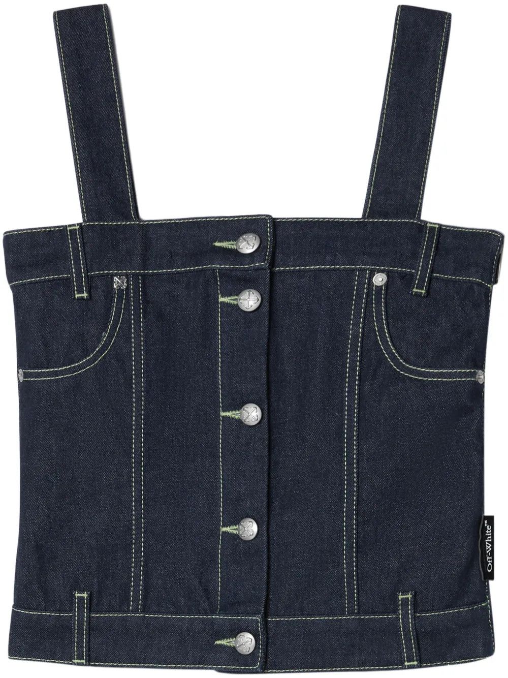 Off-White o1y1225 Denim Tank Top in Blue Size S / US 4 / IT 40 - 1 Thumbnail