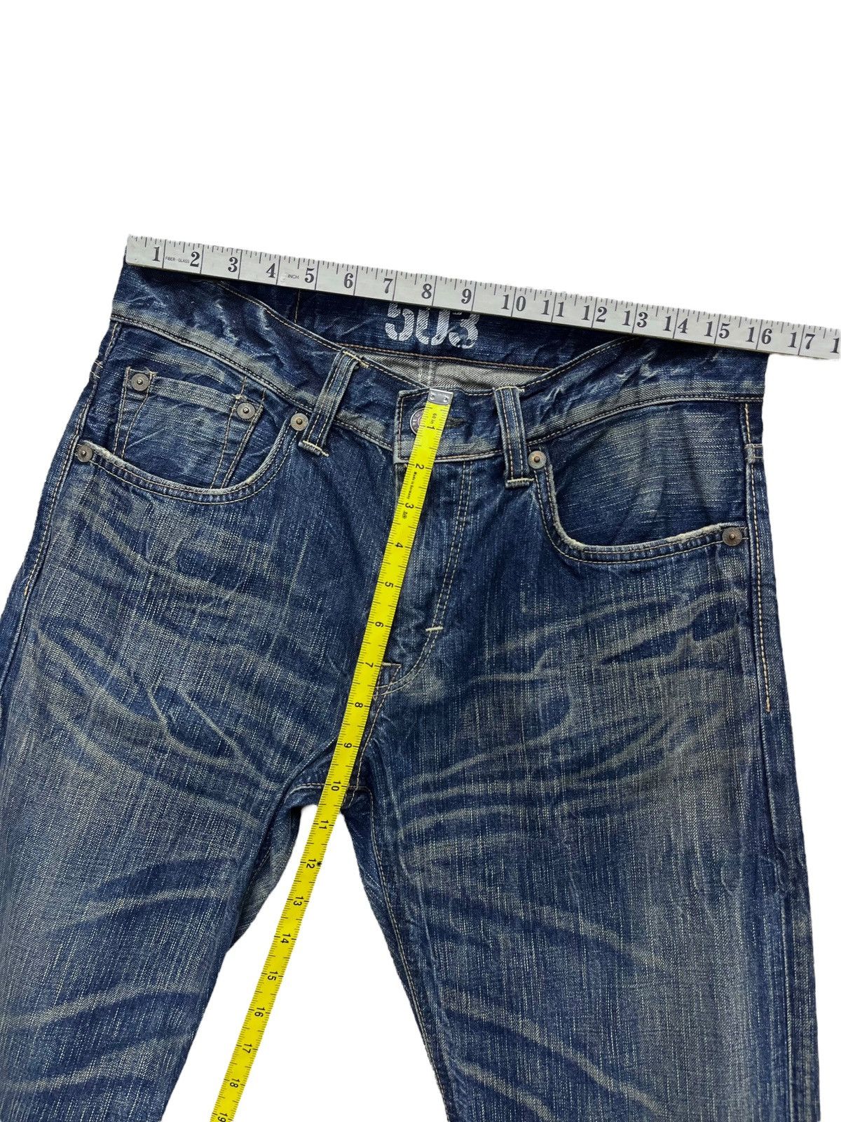 🔥Vintage FLARE EDWIN 503 BLUE TRIP RAW BLUE MUDWASH DENIM