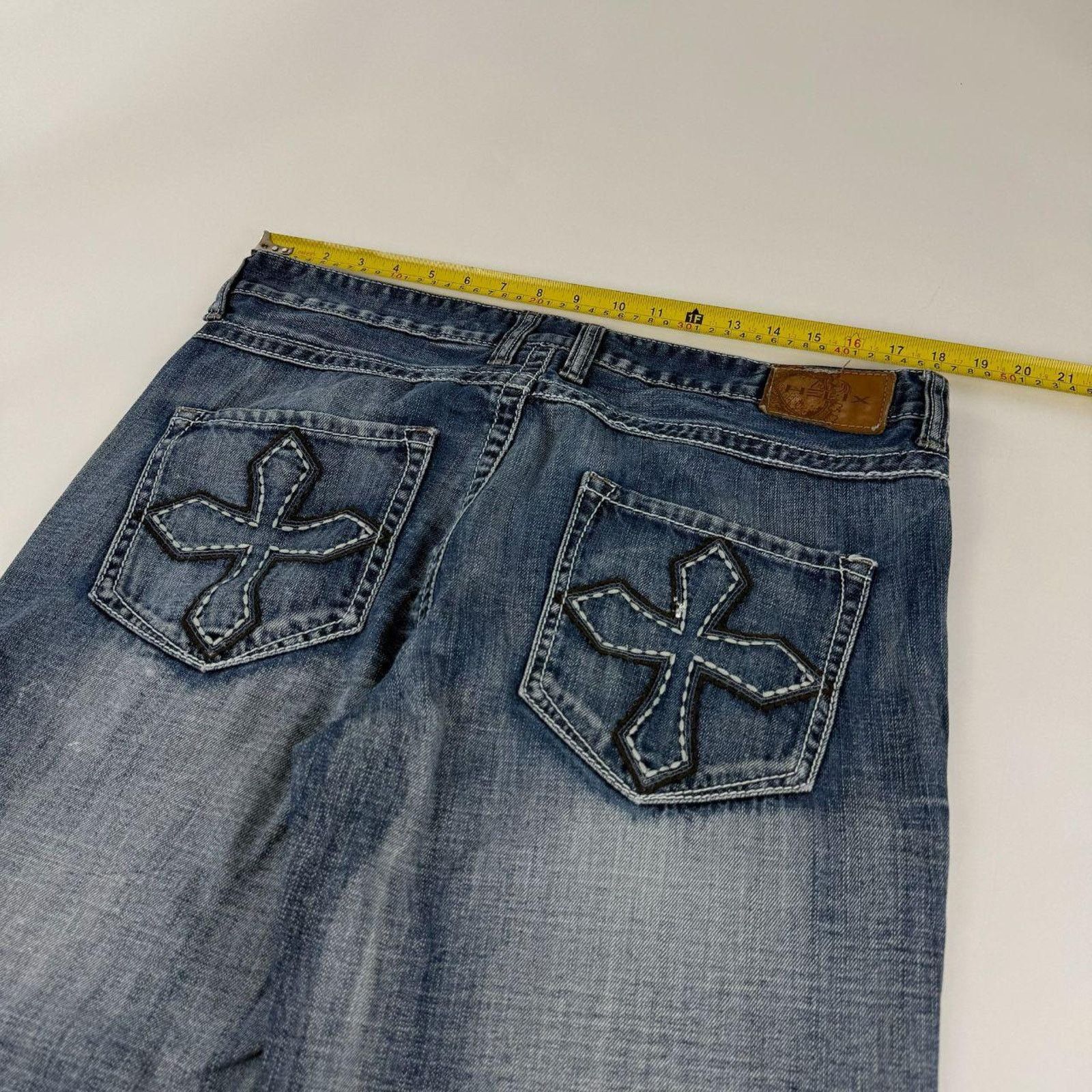 Vintage y2k archive faded embroidered baggy wide leg jeans