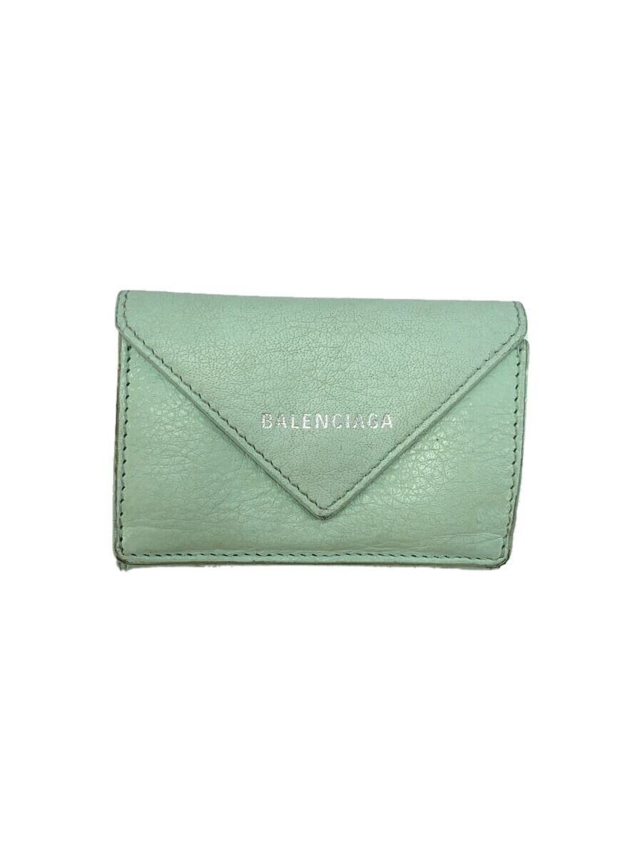 Balenciaga Balenciaga Paper Leather Mini Wallet Green Size ONE SIZE - 1 Thumbnail