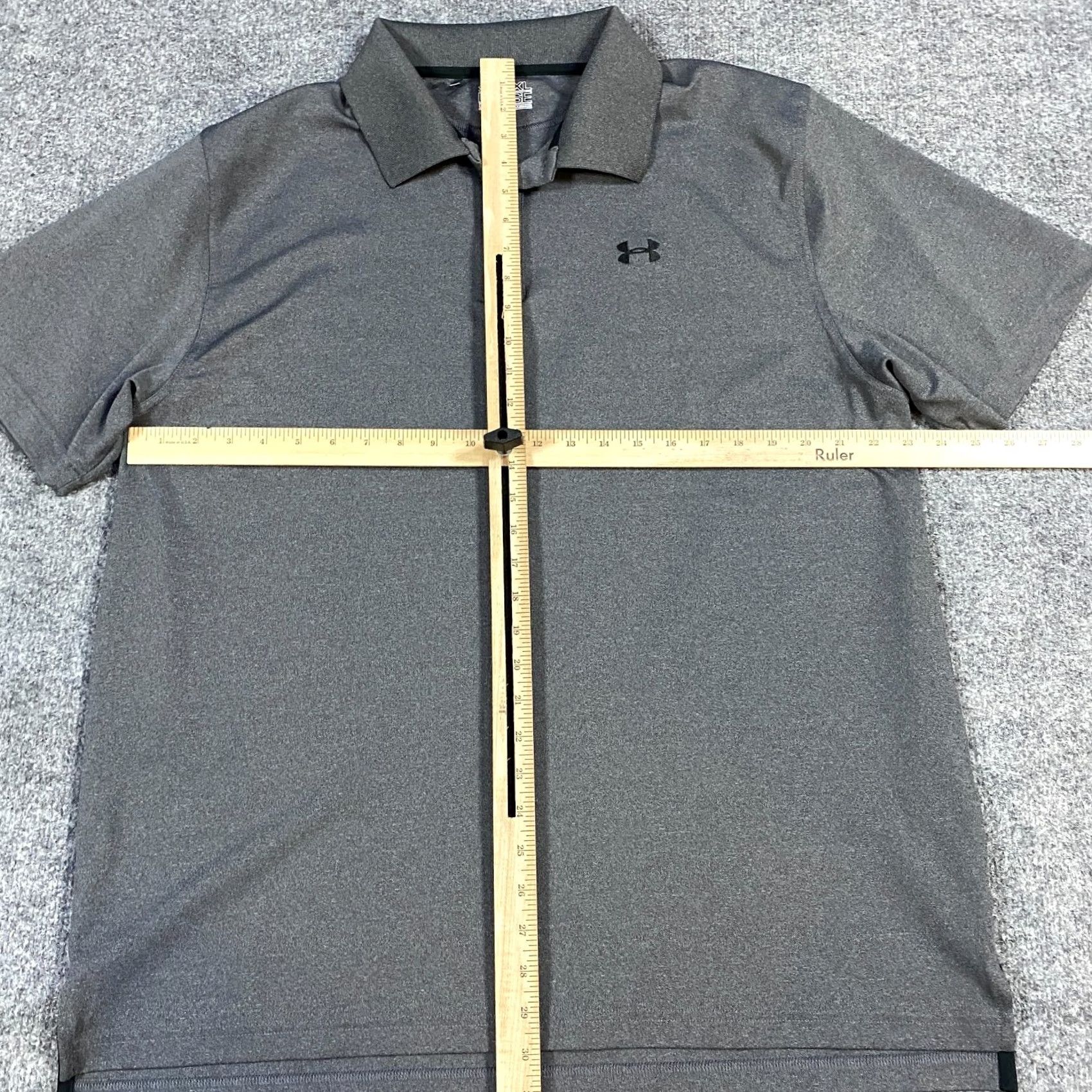 Under Armour Under Armour Polo Shirt Mens 2XL Gray Heather Solid Performance Golf Shirt Short Sleeve Collared Button Regular Sized Mens Golf Size US XXL / EU 58 / 5 - 2 Thumbnail