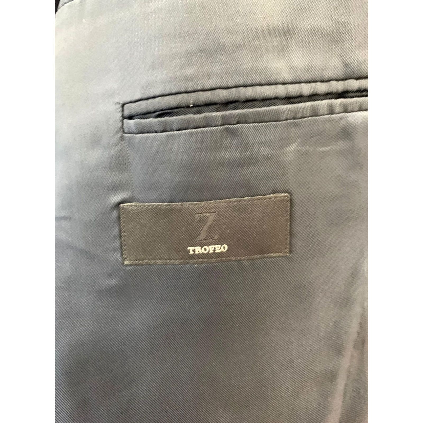 Ermenegildo Zegna VINTAGE Ermenegildo Zegna Blazer 46R Su Misura Trofeo Pinstripe Navy Switzerland 2 Piece Mens Size 46R - 6 Thumbnail