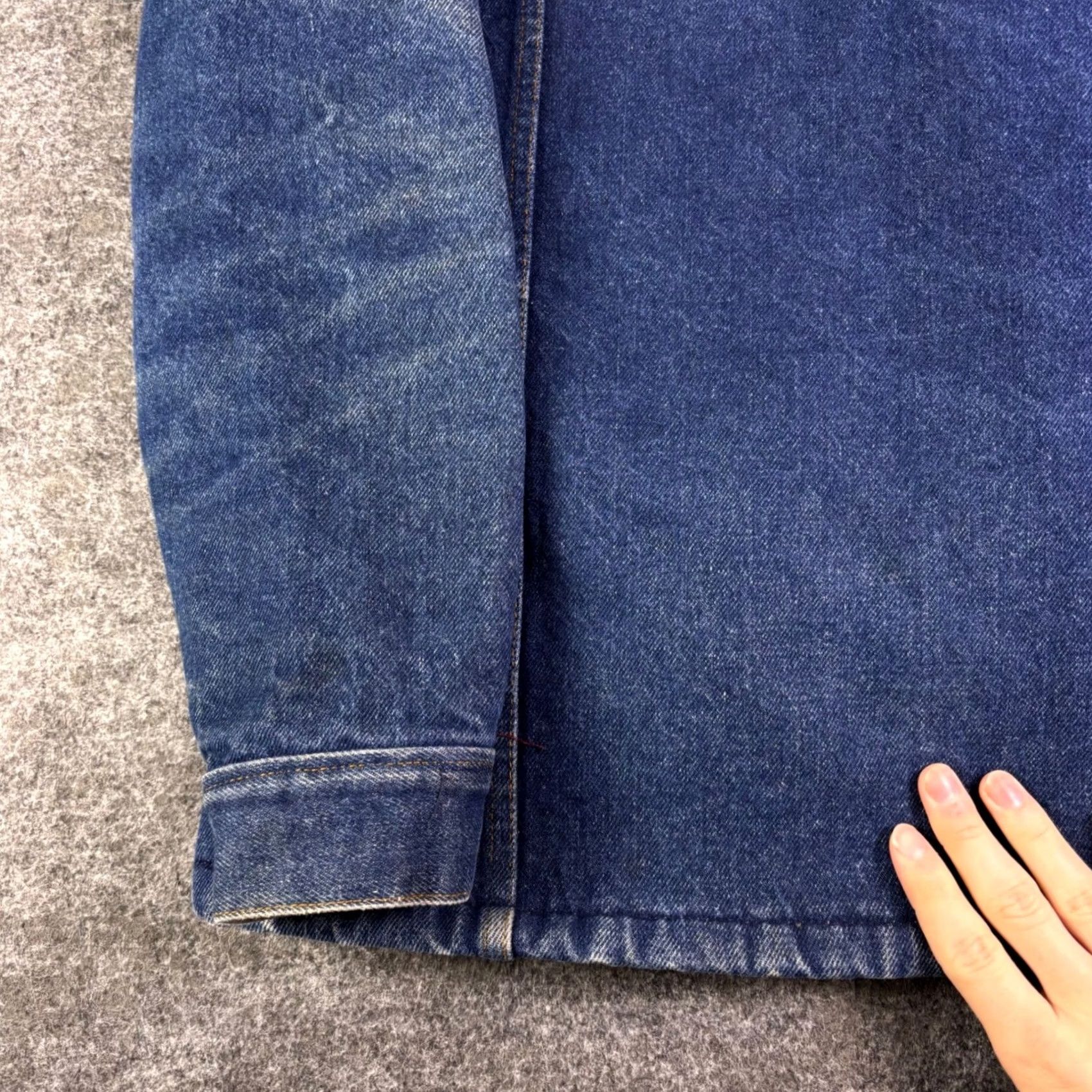 Denime VINTAGE Denim Trucker Jacket Blue Faux Fur Collar Mens Large Jacket/Coat Size US L / EU 52-54 / 3 - 3 Thumbnail