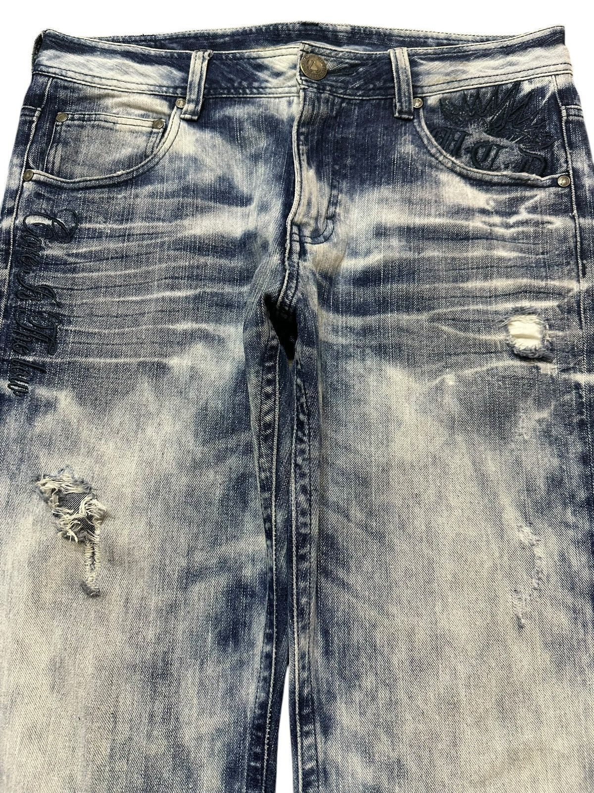 If Six Was Nine Vintage Japanese Brand Acid Wash Style Distress Style Jeans Size US 34 / EU 50 - 3 Thumbnail