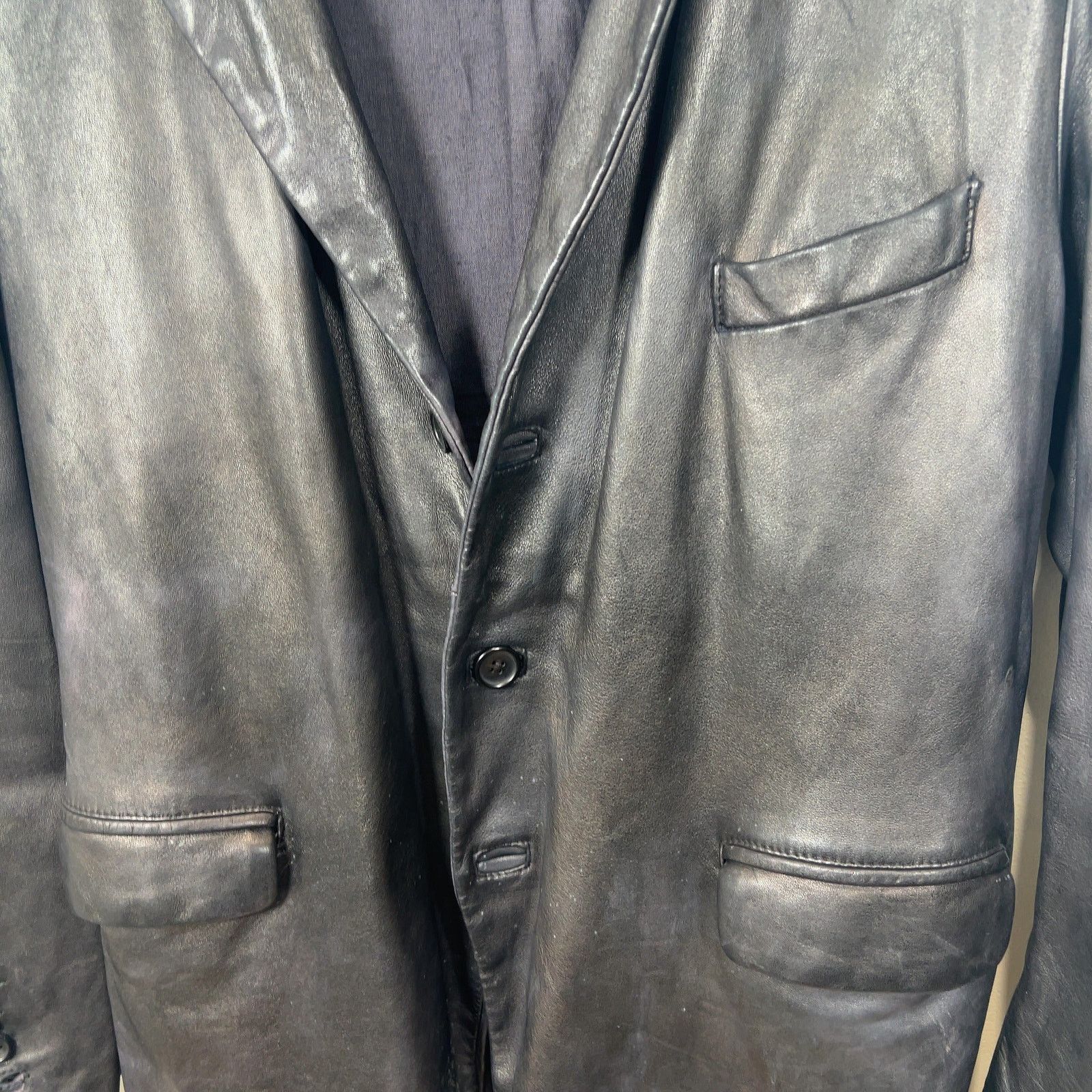 Giorgio Brato Giorgio Brato Leather Blazer Size 40S - 3 Thumbnail