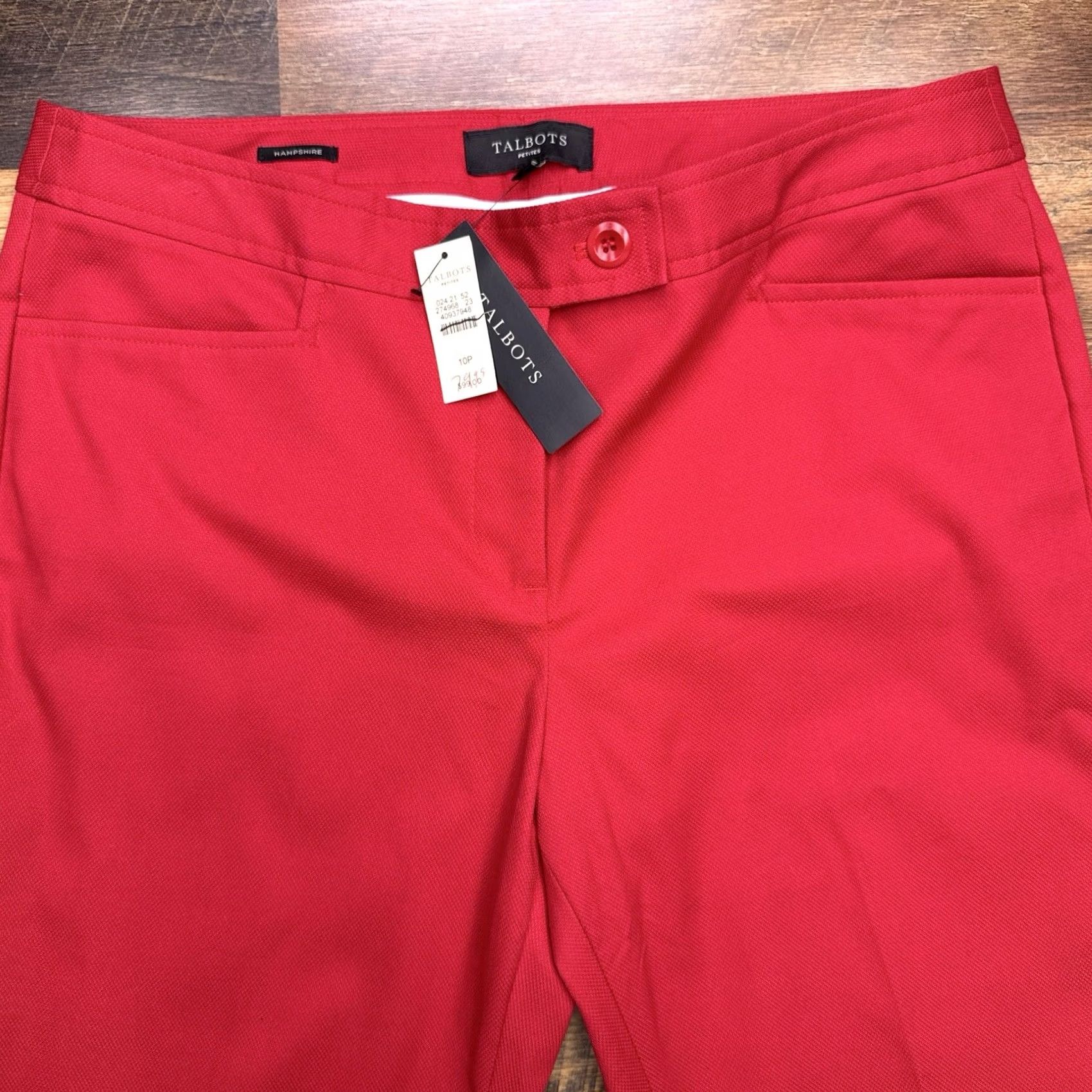 Talbots Talbots Hampshire Ankle Pants Womens 10 Petite Red Stretch New Size 32" / US 10 / IT 46 - 2 Thumbnail