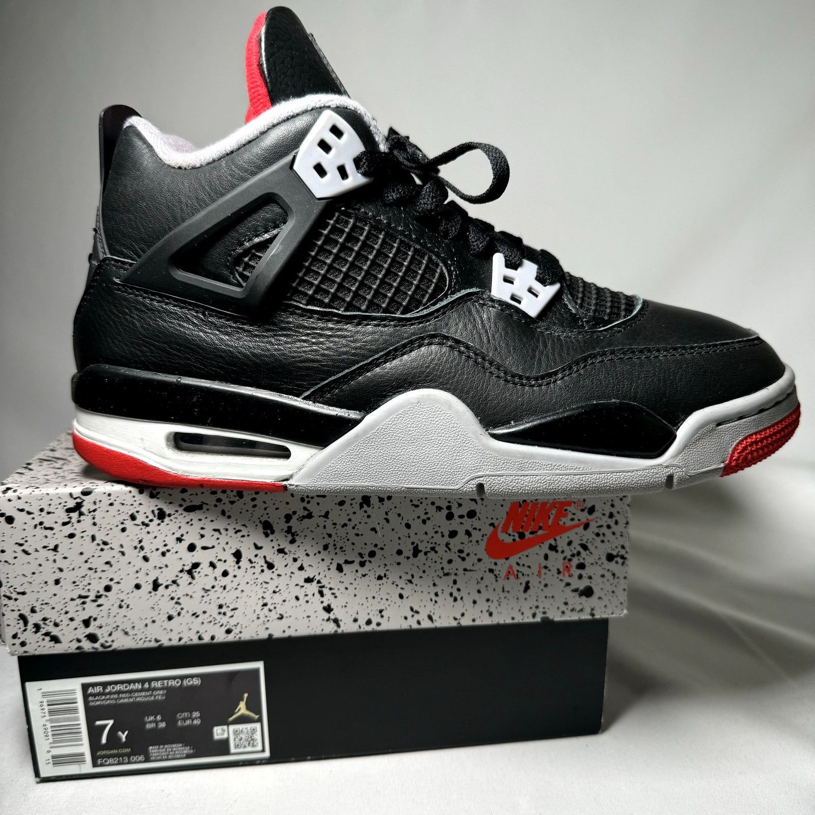 Jordan Brand × Nike Size 7 - Air Jordan 4 Retro GS Bred Reimagined Men's Shoes Size US 6 / EU 39 - 1 Thumbnail