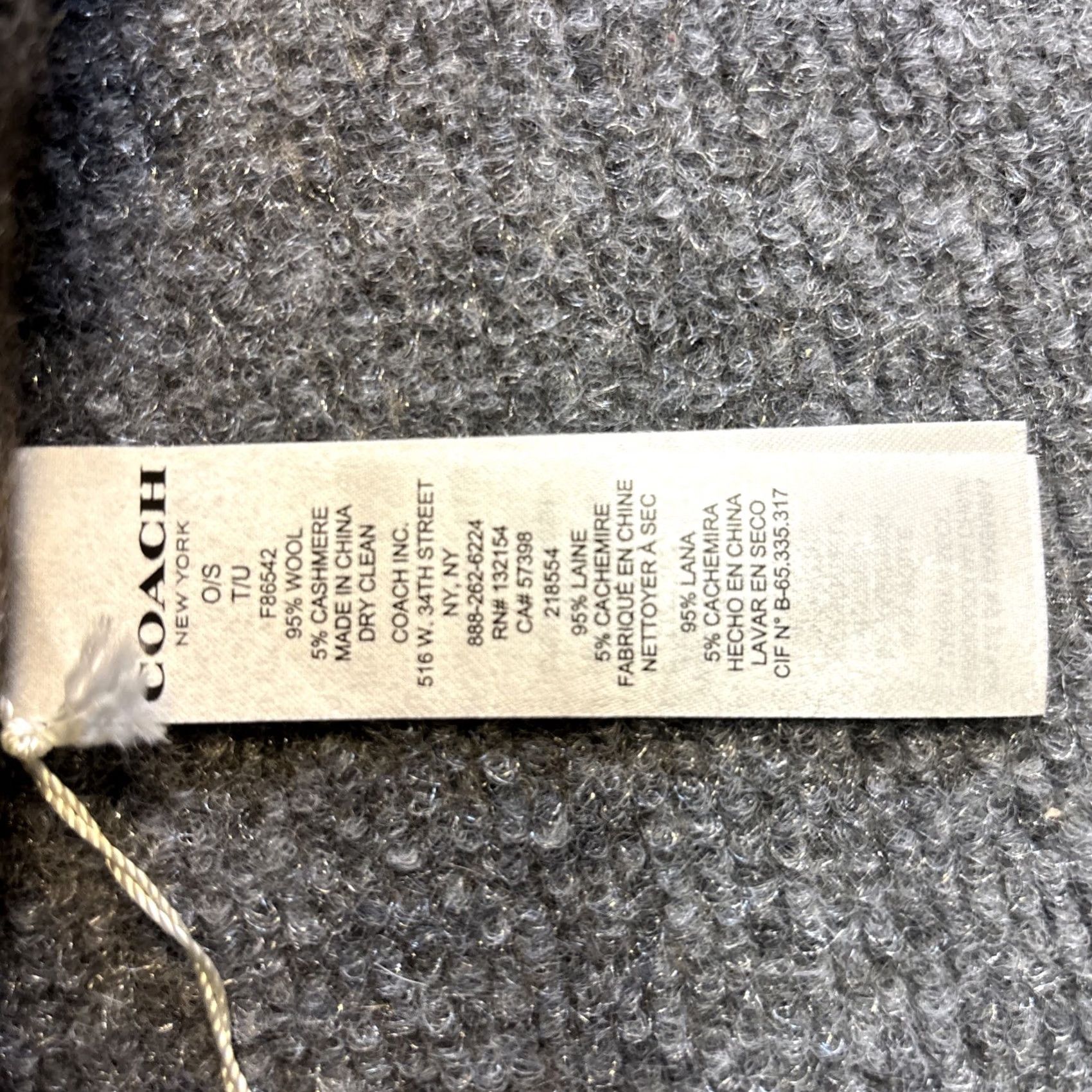 Coach NWT Coach Scarf Logo Bi-Color Wool Cashmere Blend 68” Long Black Brown Unisex Rectangle Neck Warmer Size ONE SIZE - 4 Thumbnail