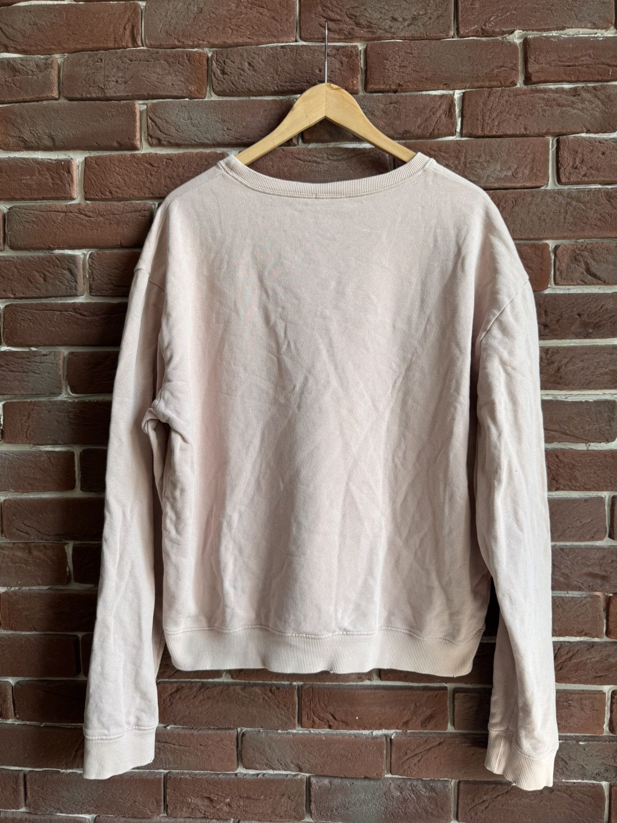 Designer × Saint Laurent Paris SLP Saint Laurent Distressed Center Logo Ash Pink Crewneck M Size US M / EU 48-50 / 2 - 2 Thumbnail