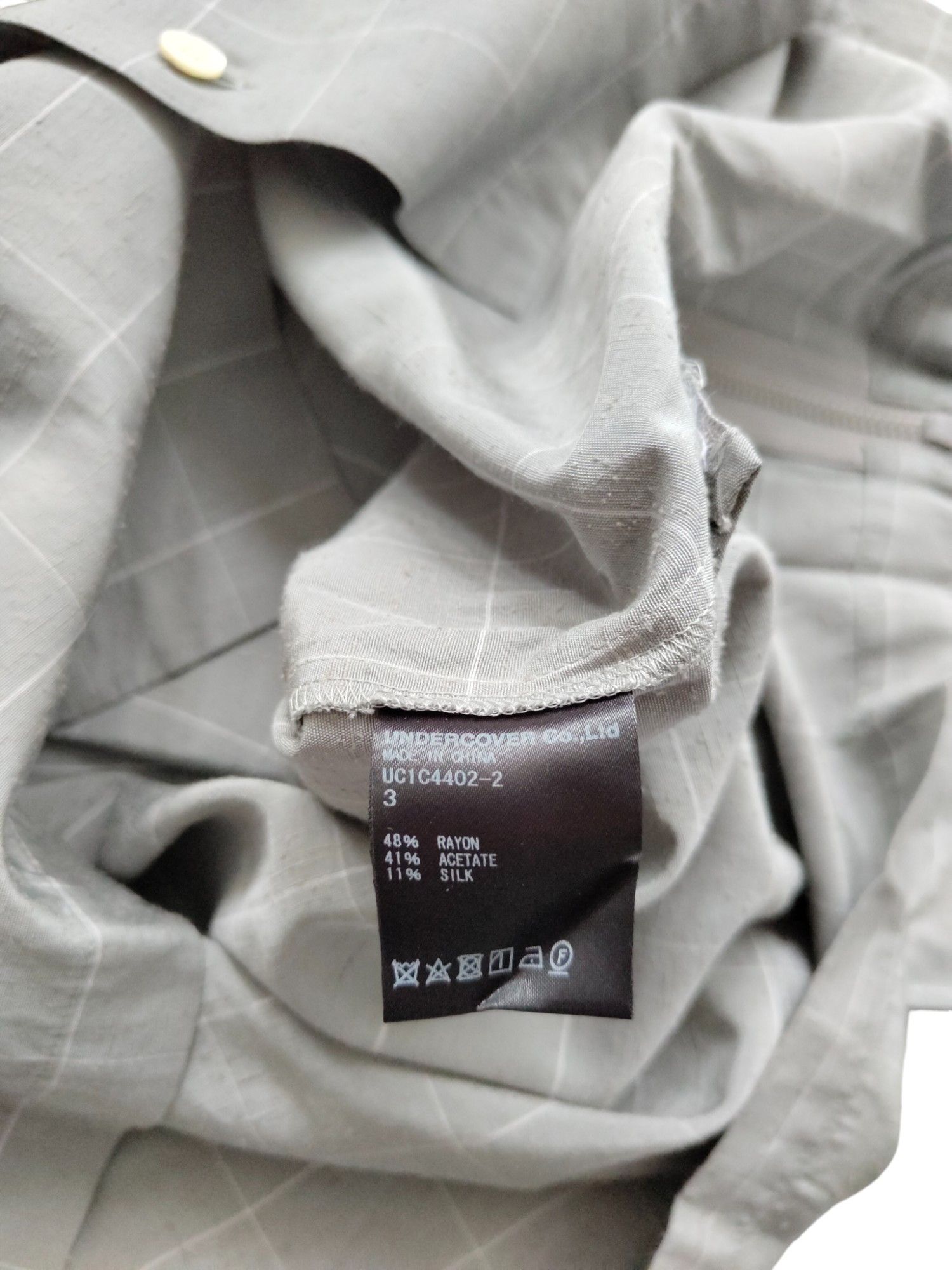 Undercover Undercover Light Grey Checkered Short Sleeved Shirt Size US L / EU 52-54 / 3 - 7 Thumbnail
