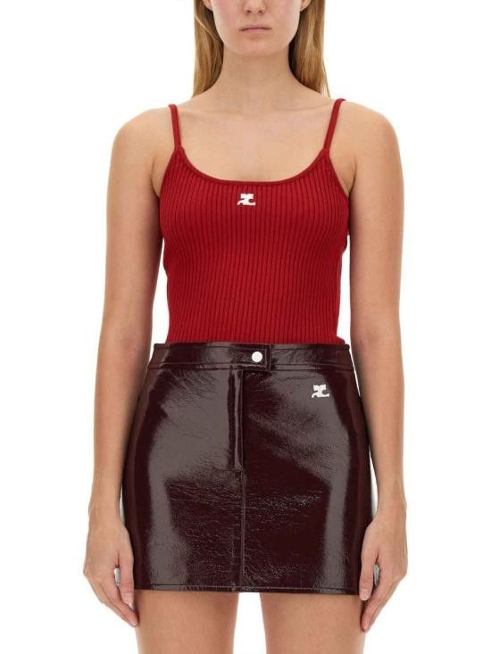 Courreges COURREGES Women Tops PERMDE012FI0001 4034 Red Size L / US 10 / IT 46 - 1 Thumbnail