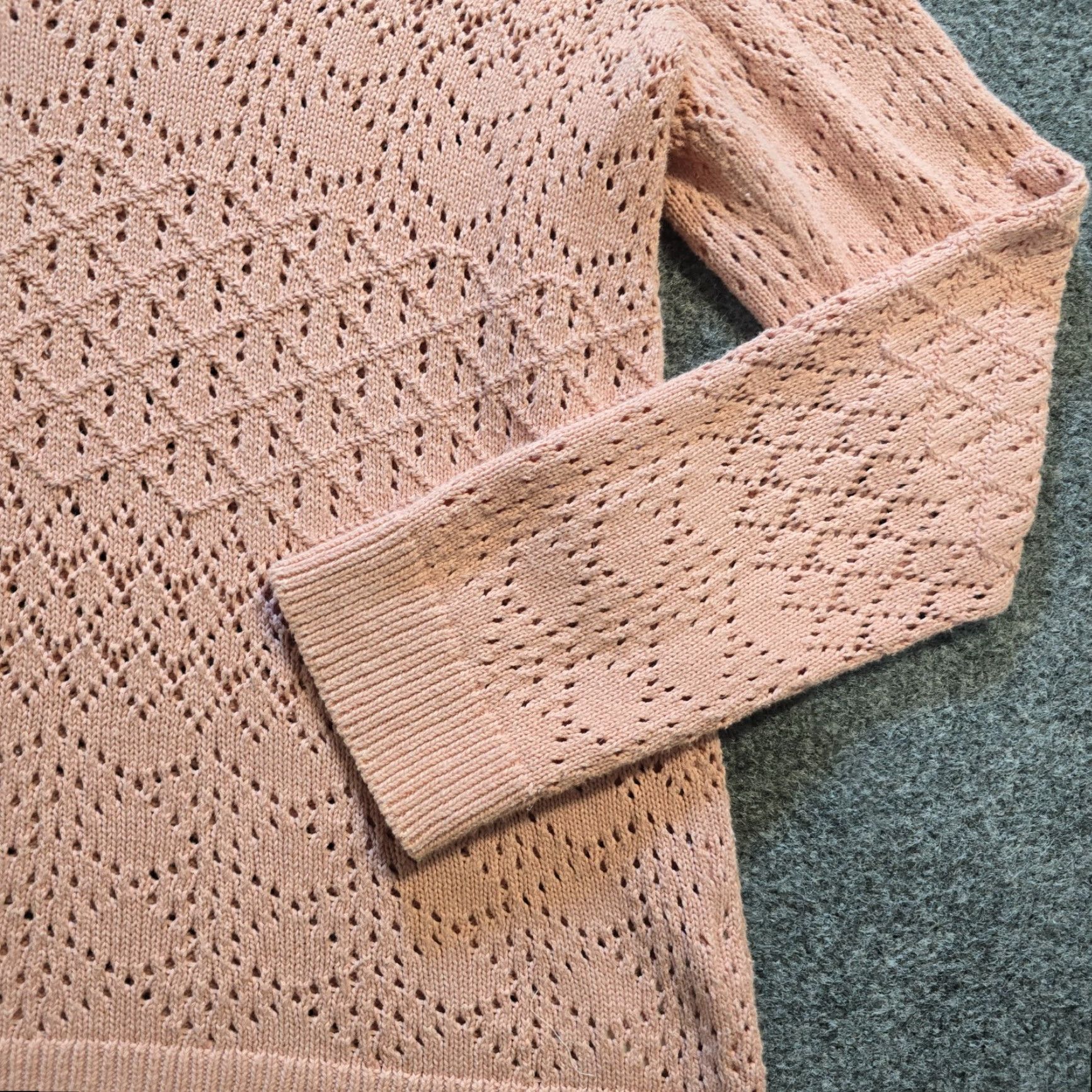 FatFace Fat Face Sweater Womens Size 10 Pink Crochet Knit Long Sleeve Cottage Casual Shirt Pullover Womens Knitted Lightweight V-Neck Knitwear Size L / US 10 / IT 46 - 3 Thumbnail