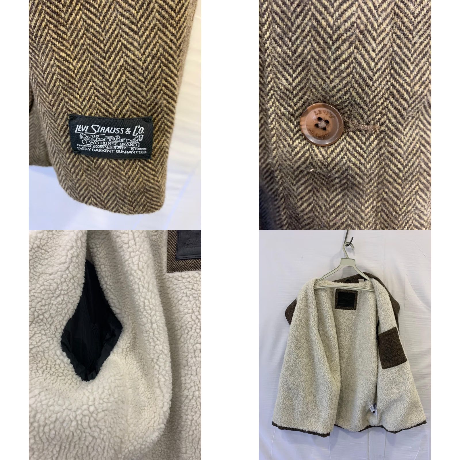 Levi's VINTAGE Levi’s Jacket Herringbone Sherpa Lined Brown Wool Blend Men M Brown Modern Era Mens Size US M / EU 48-50 / 2 - 10 Thumbnail