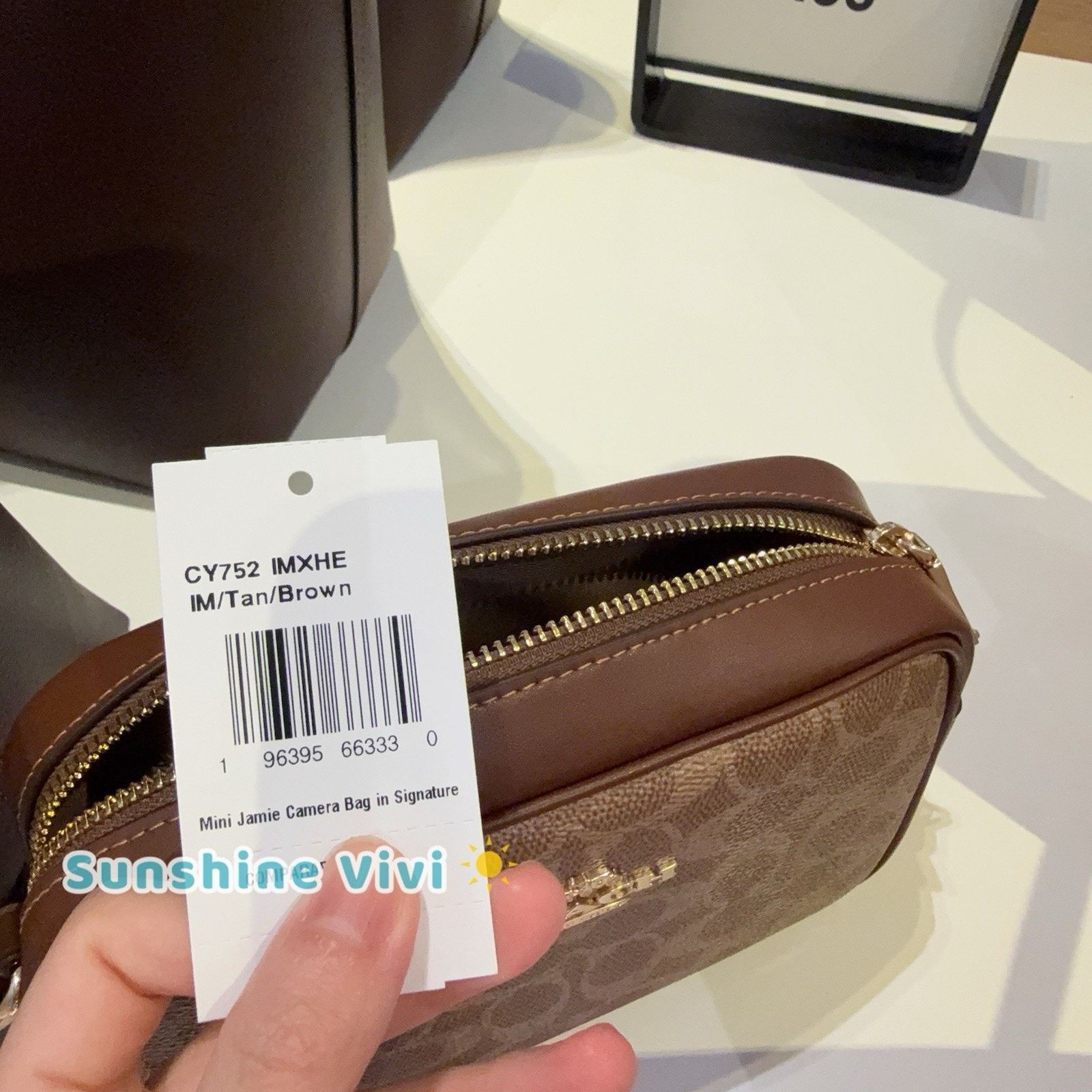 Coach NWT Coach CY752 Mini Jamie Camera Bag Signature Tan/Brown Size ONE SIZE - 4 Thumbnail