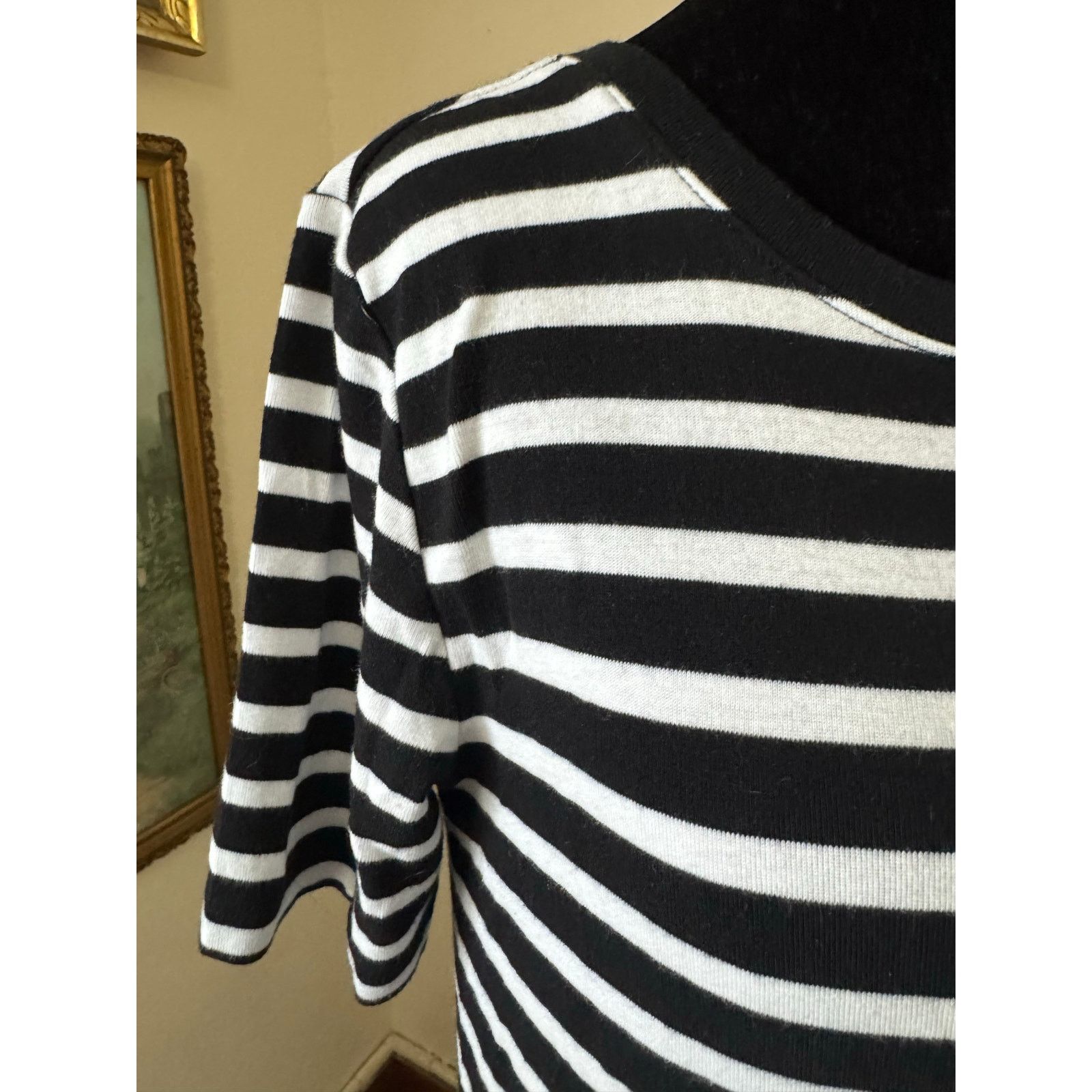 Gap GAP Modern Tee Striped Black White Short Sleeve Size S Size S / US 4 / IT 40 - 4 Thumbnail