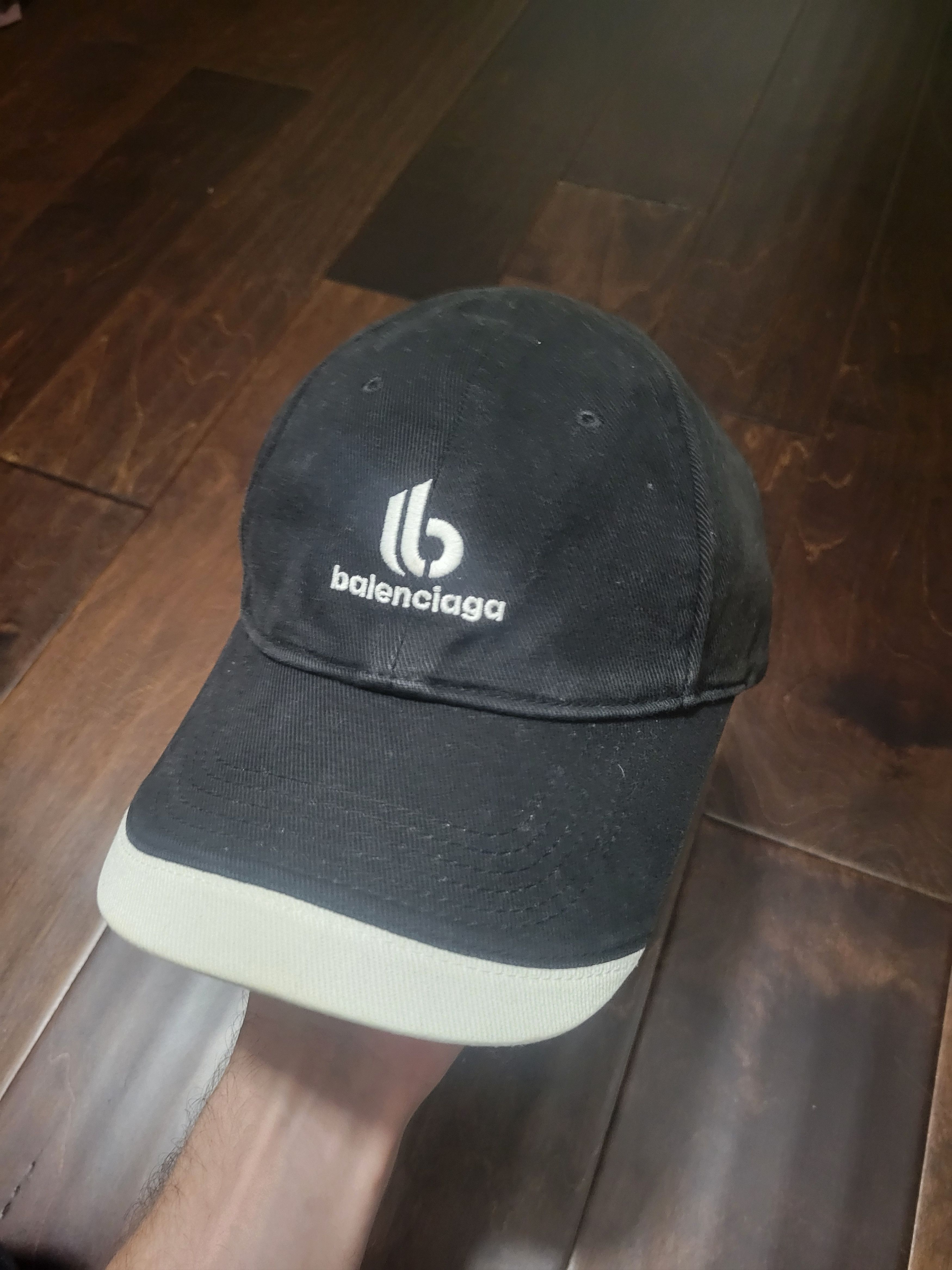 Pre-owned Balenciaga Double B Logo Baseball Hat Size S In Black