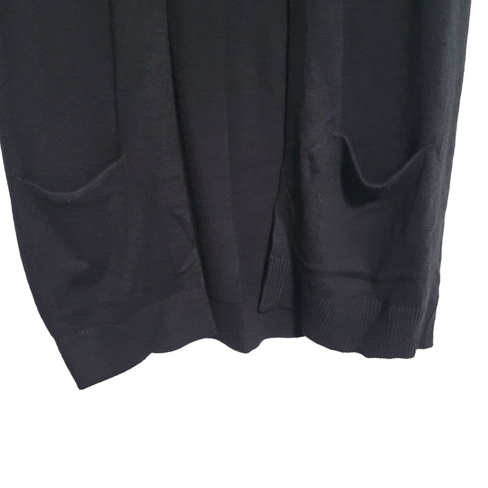 Designer NWT Karen Scott Black Duster Vest Cardigan Pockets Small Size S / US 4 / IT 40 - 2 Thumbnail