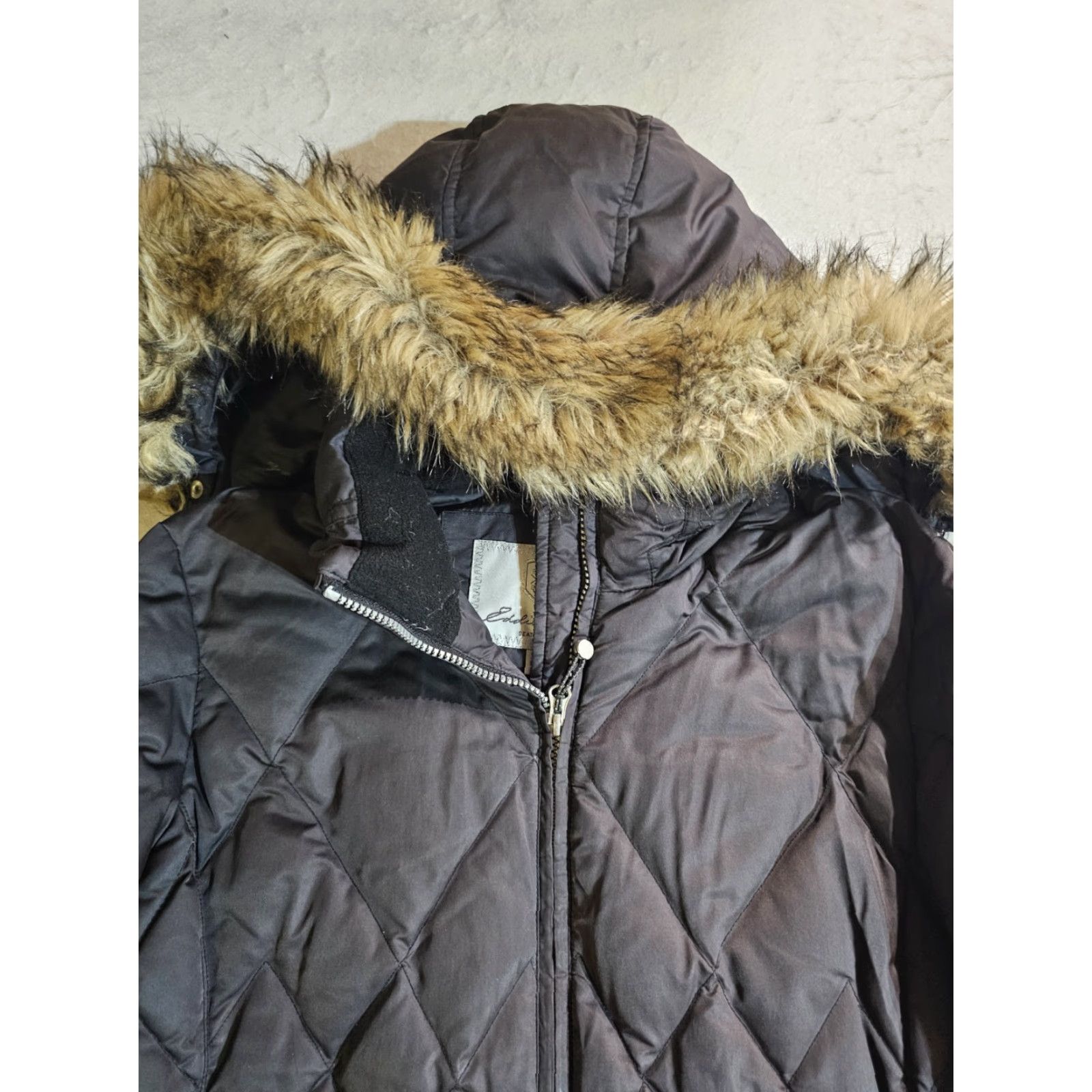 Eddie Bauer EDDIE BAUER Parka Jacket Black Down-Fill Faux Fur Hood Trim Womens Large Length Mid-Length Regular Size L / US 10 / IT 46 - 3 Thumbnail