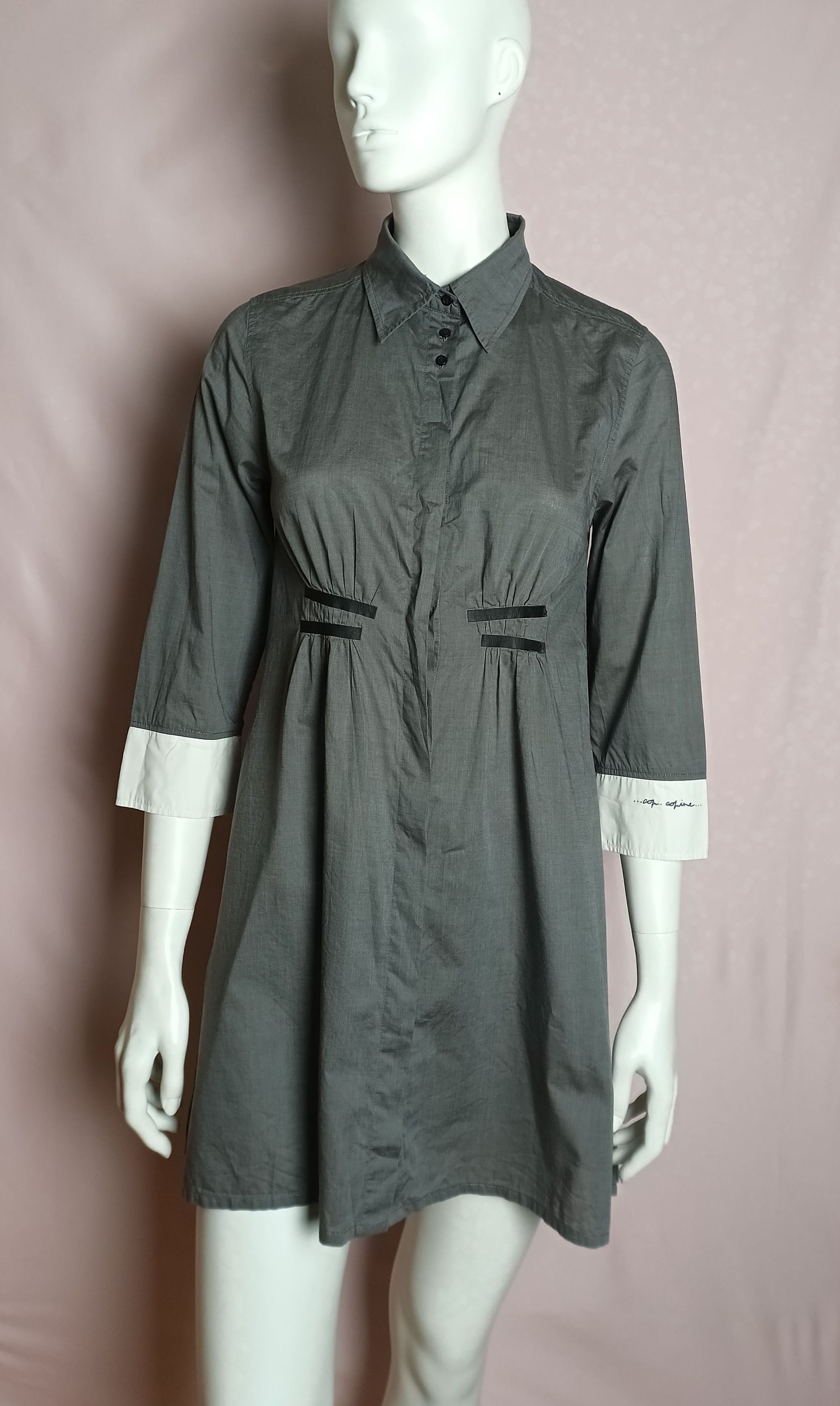 Cop Copine Cop Copine Cotton Grey Tunic Short Dress EU 36 Size XS / US 0-2 / IT 36-38 - 1 Thumbnail