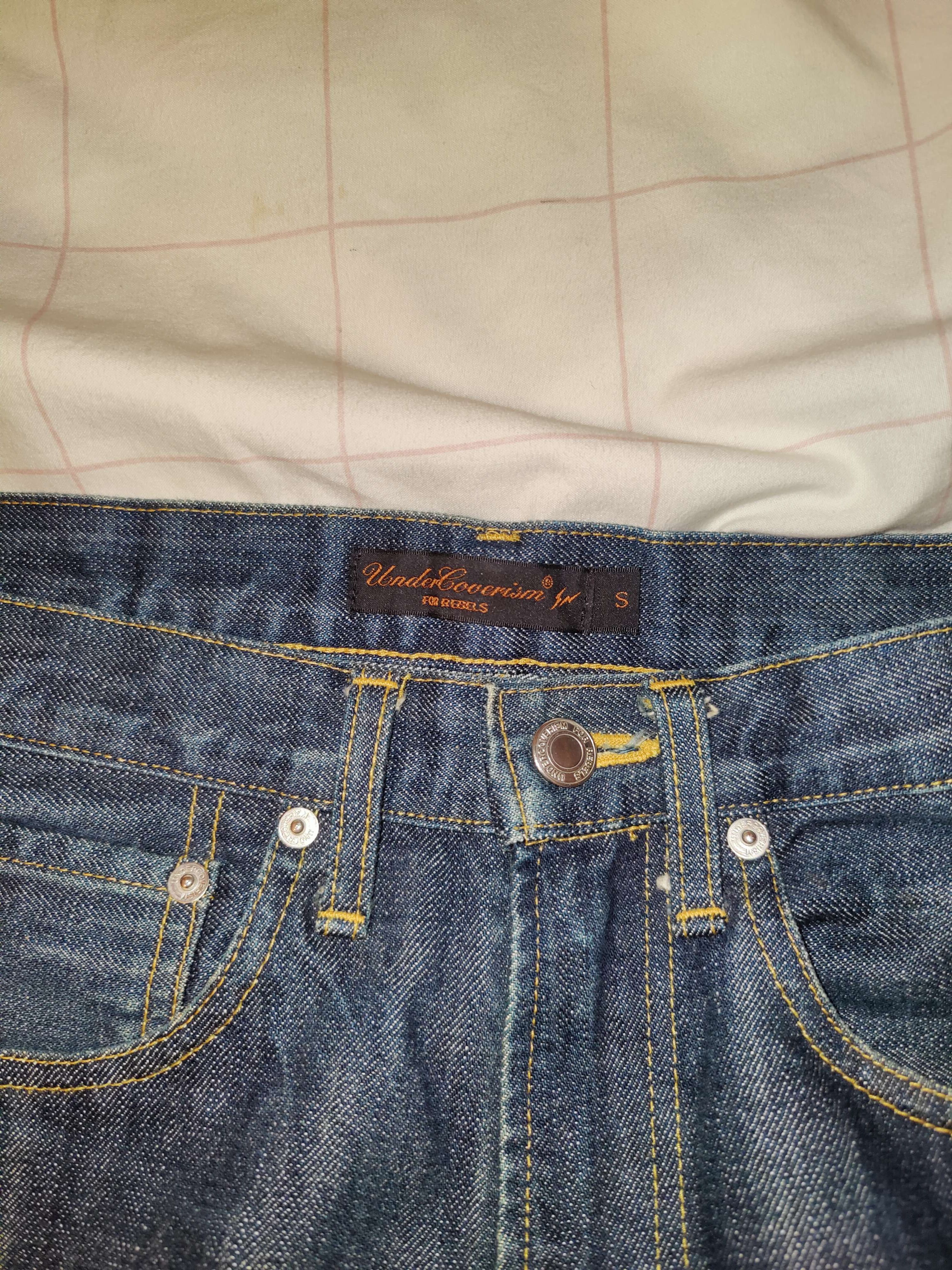 Fragment Design × Undercover AW02 Undercover x Fragment Leather Stripe Denim Jeans Size US 30 / EU 46 - 2 Thumbnail