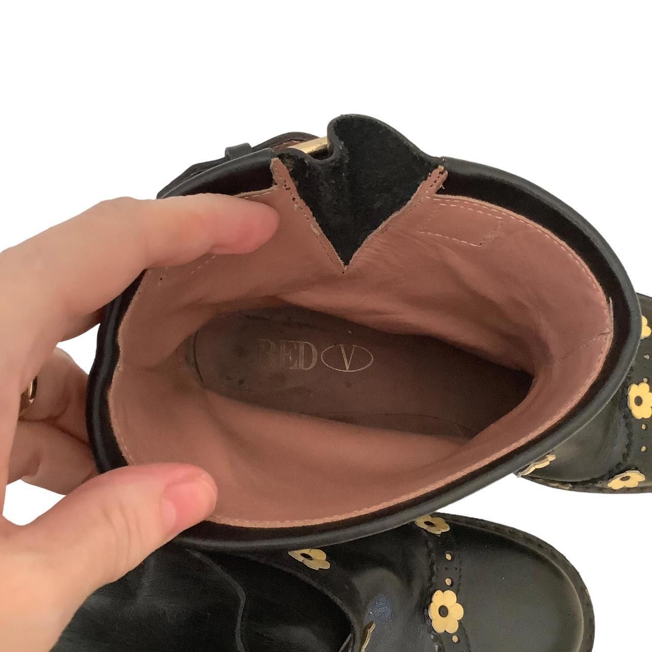 Valentino Valentino Red Leather Yellow Flower Boot 7.5 US Size US 7.5 / IT 37.5 - 5 Thumbnail