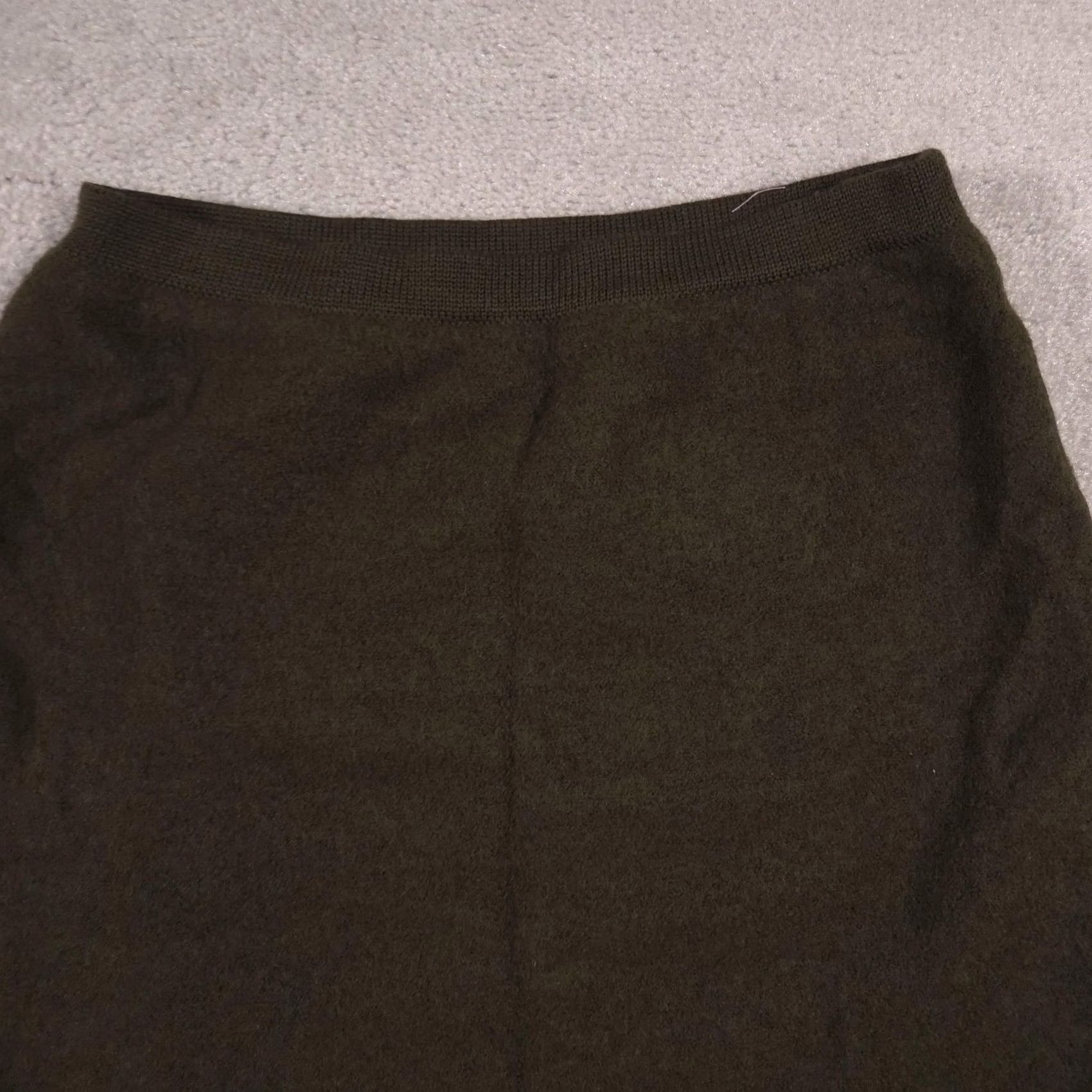 Lands' End Lands' End Skirt Womens 12 Green Wool Knit Pencil Career Office Size 34" / US 12 / IT 48 - 4 Thumbnail