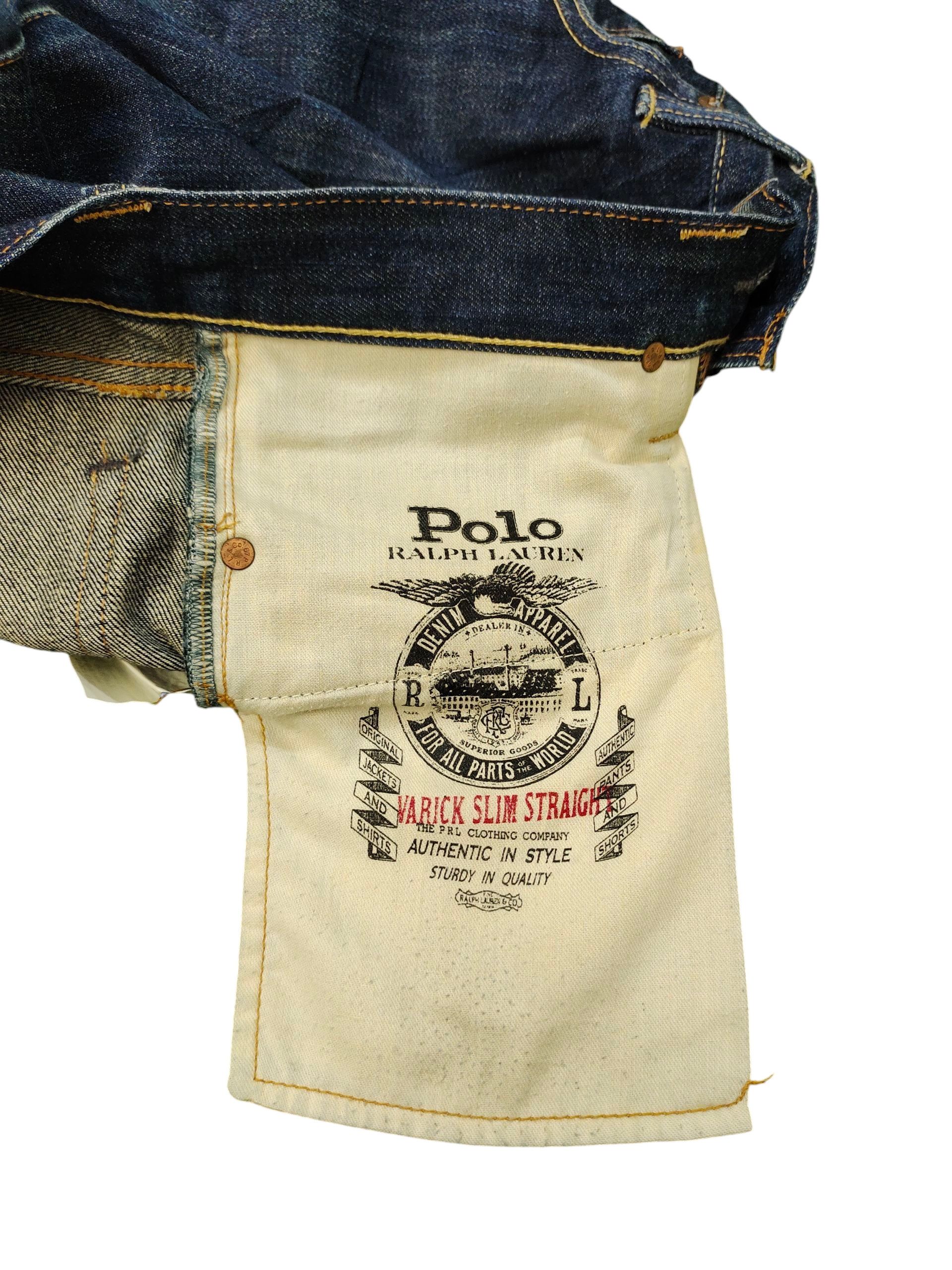 Polo Ralph Lauren Vintage Polo Ralph Lauren Varick Slim Straight Distress Jean Size US 31 - 12 Thumbnail