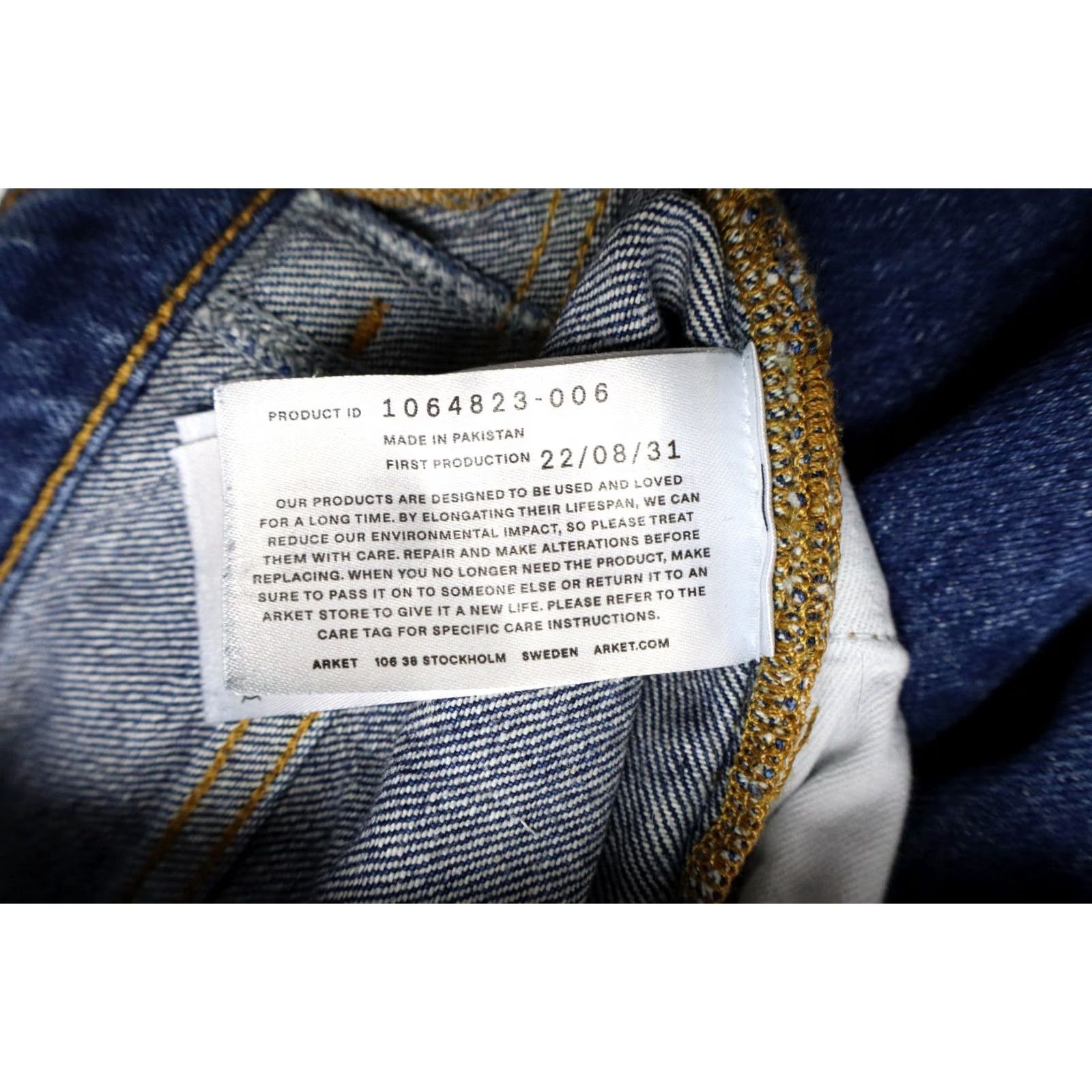 Arket ARKET Fern Cropped Jeans Women's EU 27 Blue Stretch Zip Fly Pockets Whiskers Straight Denim Spring Summer Women's Jeans Size 27" / US 4 / IT 40 - 6 Thumbnail