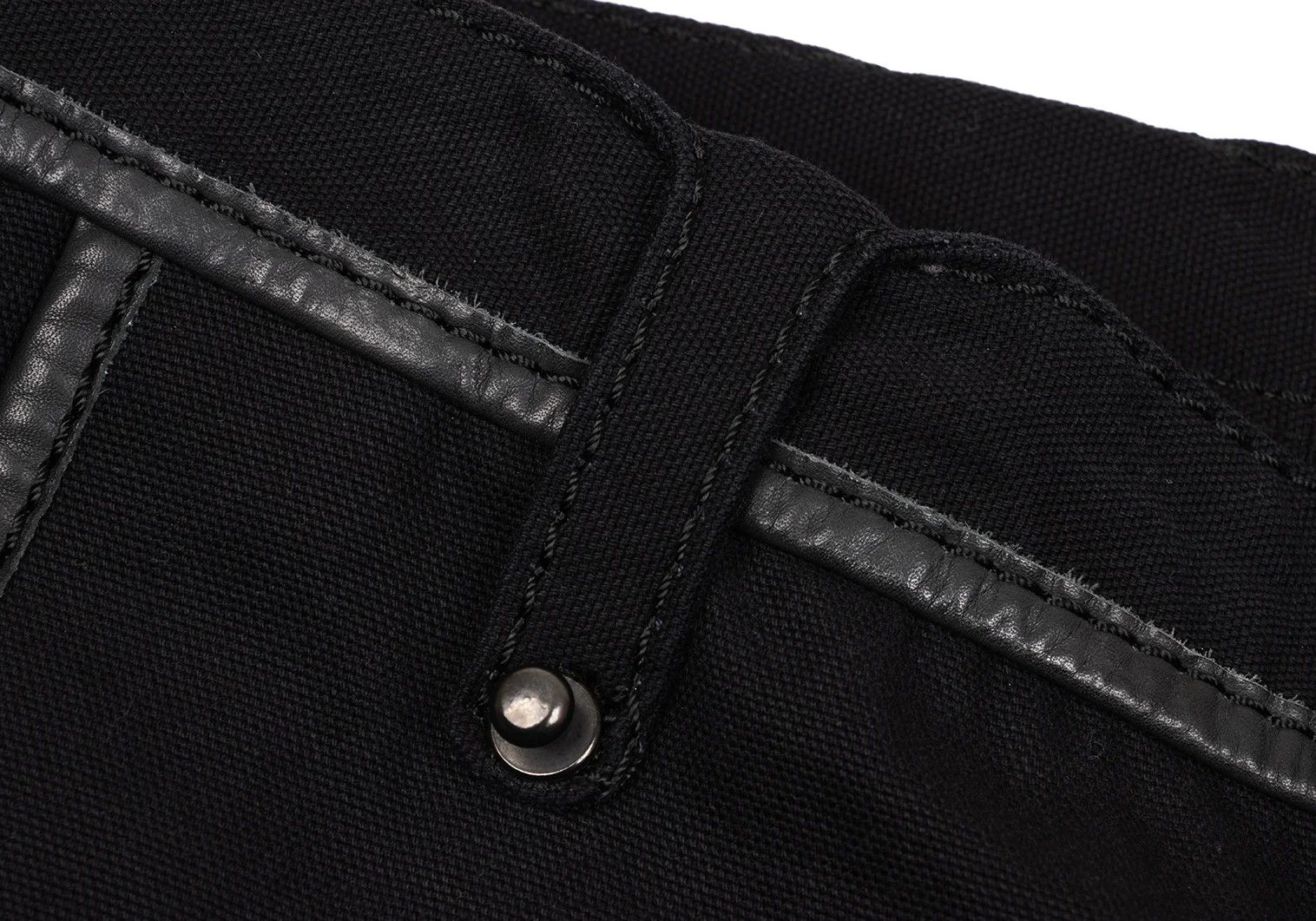 Issey Miyake Leather-Piped Canvas Pants in Black 2 Size US 32 / EU 48 - 6 Thumbnail