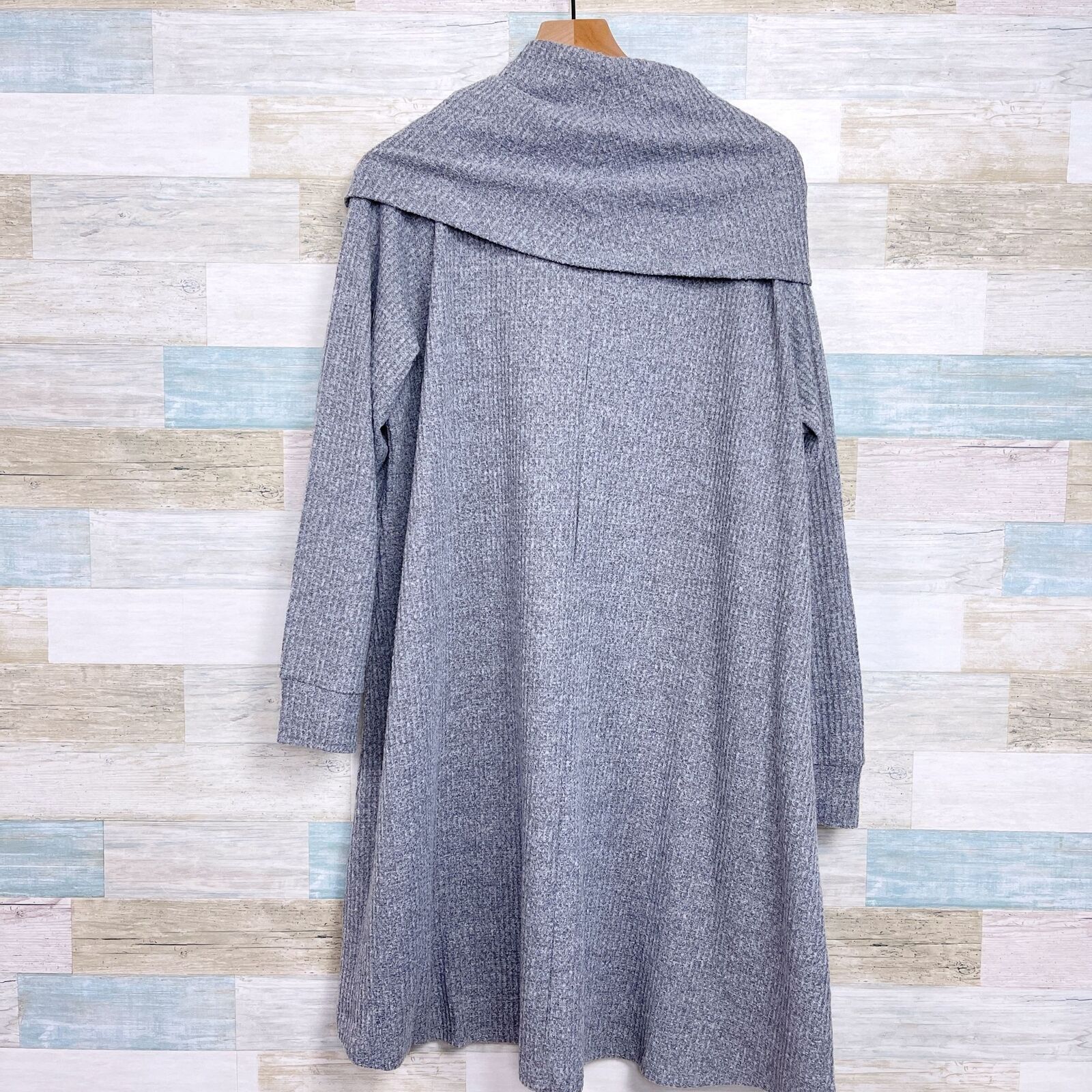 Other GREIGE Soft Ribbed Cowl Neck Dress Gray Lounge Comfort 2X Size XXL / US 16-18 / IT 52-54 - 4 Thumbnail