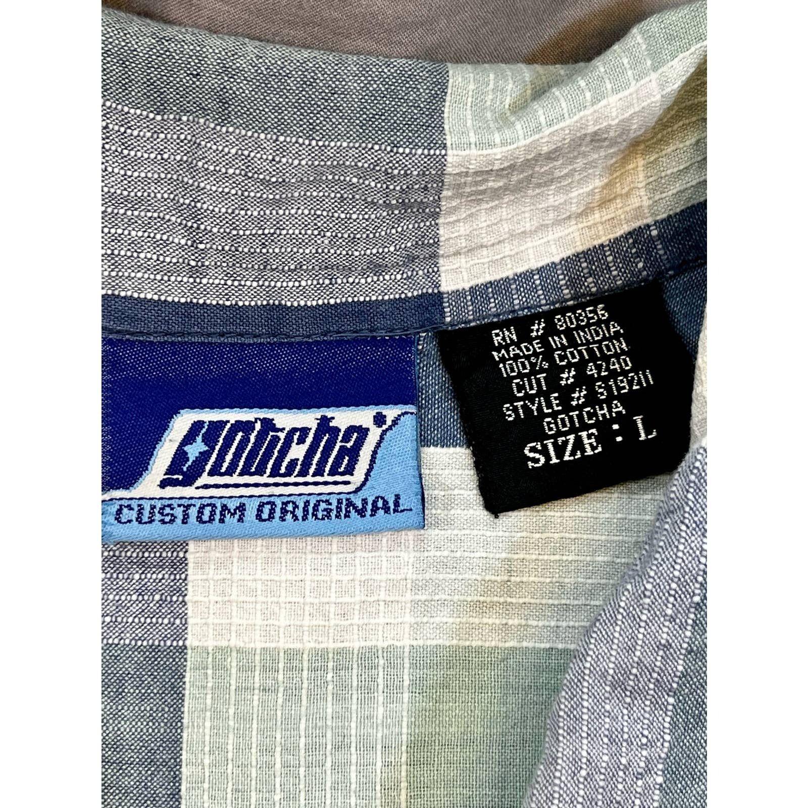 Gotcha Gotcha Custom Original Button Up Shirt 100% Cotton Men L Size US L / EU 52-54 / 3 - 3 Thumbnail