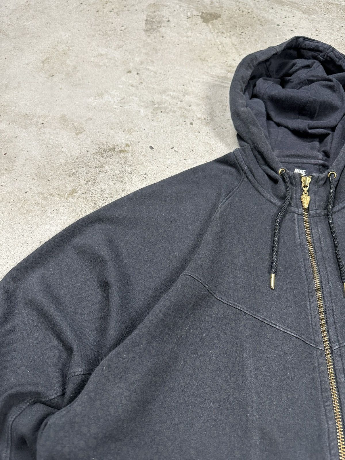 Nike × Vintage Vintage y2k Nike Black Leopard Skin Hoodie Swoosh Zip Size US S / EU 44-46 / 1 - 5 Thumbnail