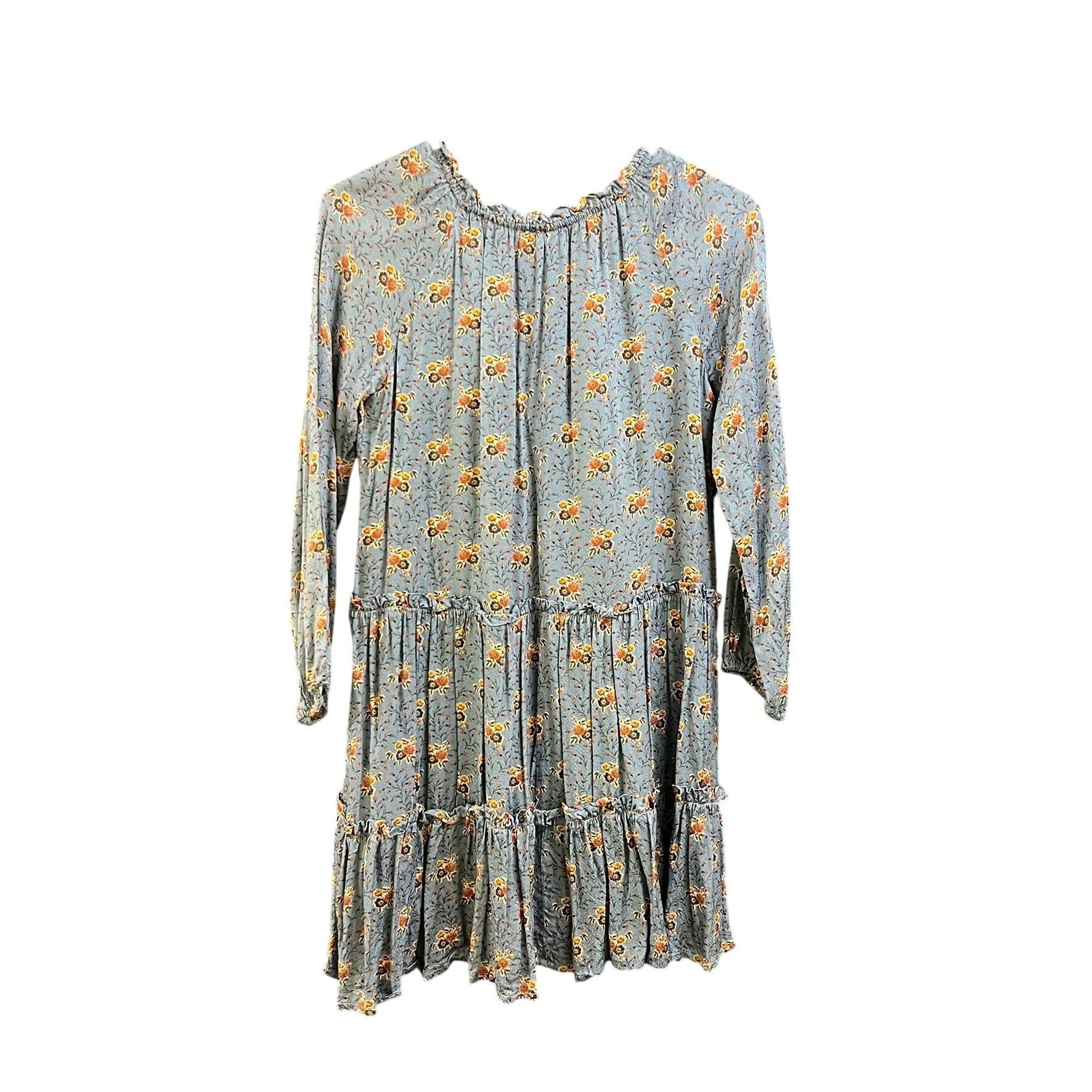 zara green and blue floral dress Zara ZW Collection Long Printed Floral Dress Green Blue Size L Ref 3690/008  New