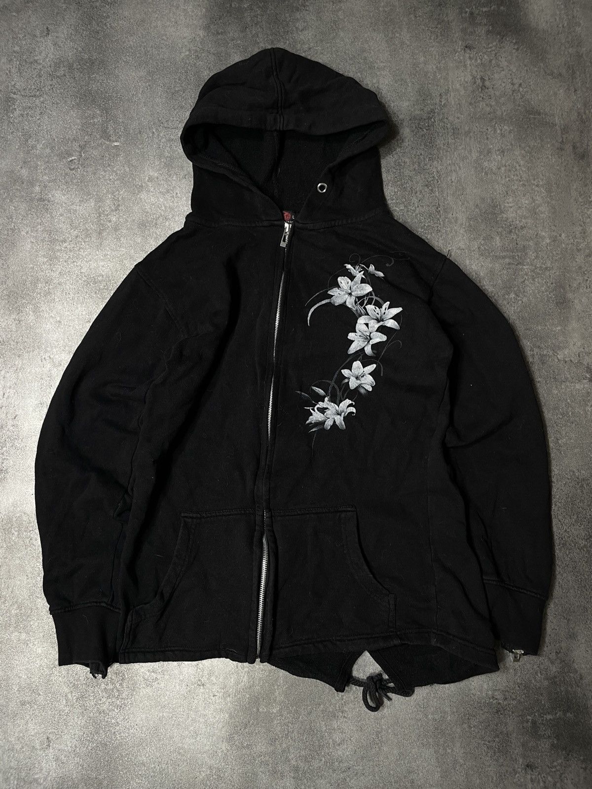 Vintage 🔥Offers🔥Vintage Y2K Hoodie Zip Flowers Love Rare Size L / US 10 / IT 46 - 2 Thumbnail