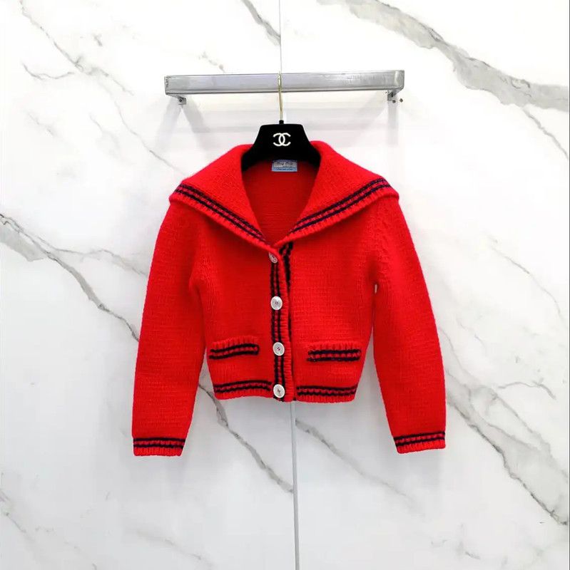 Miu Miu Miu Miu Red Wool Long Sleeve Top 0089 Size XS / US 0-2 / IT 36-38 - 1 Thumbnail