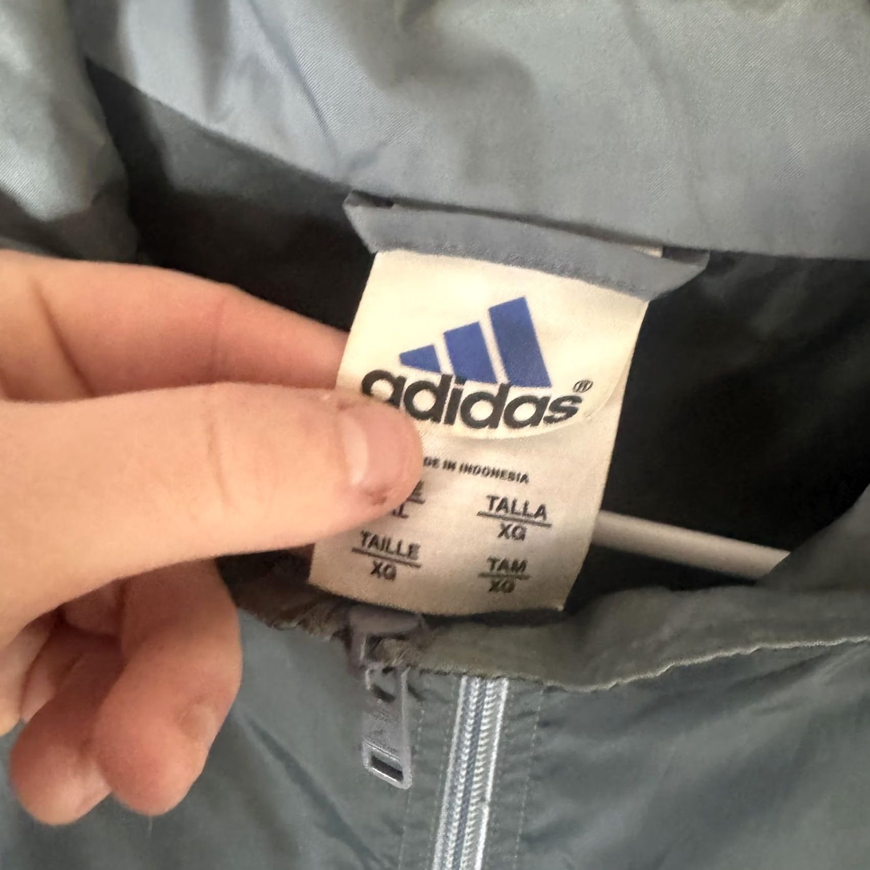 Adidas Adidas Windbreaker Jacket Mens XL Gray Colorblock Full Zip Nylon Athletic Size US XL / EU 56 / 4 - 5 Thumbnail