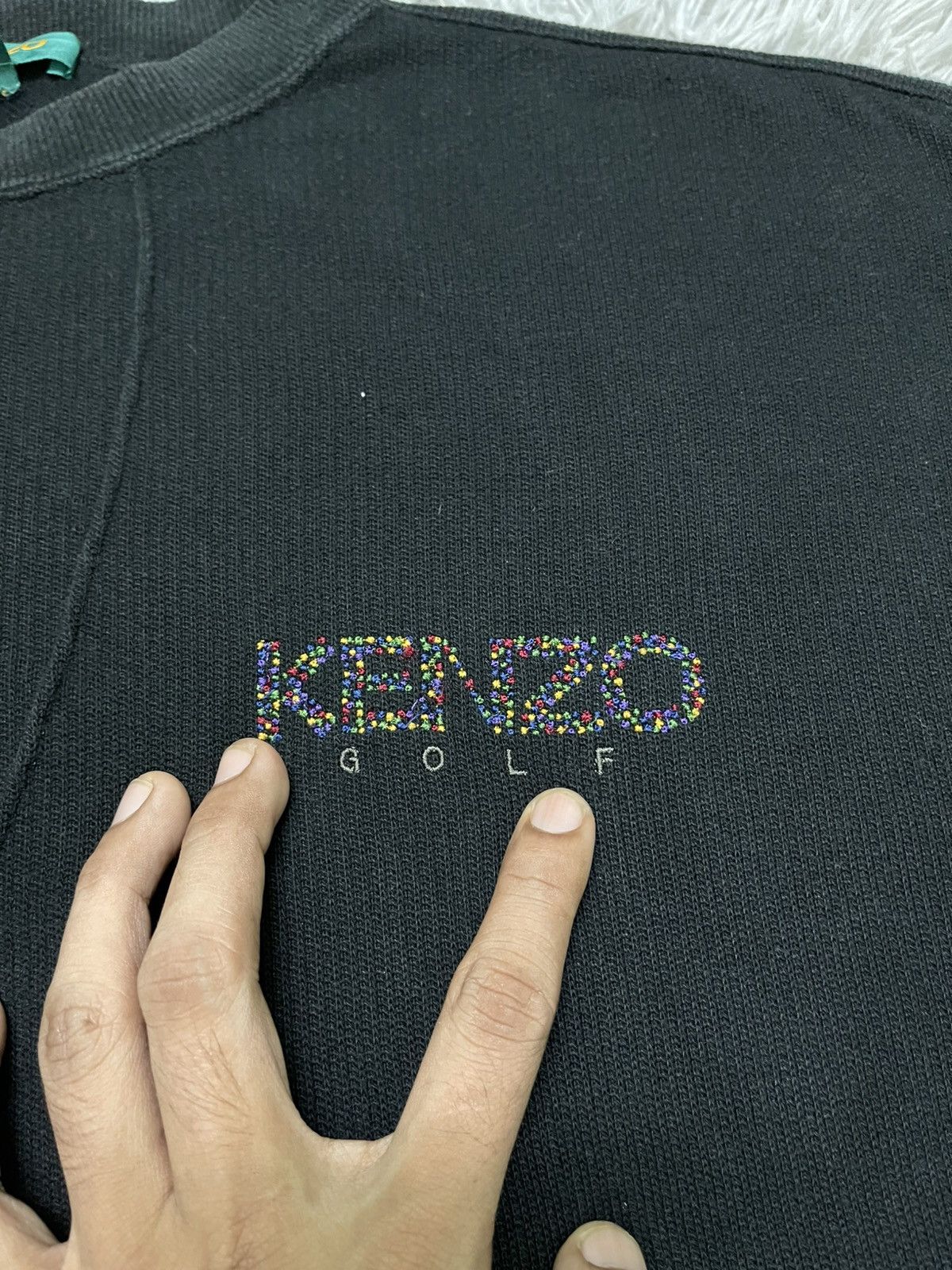 Kenzo 90s KENZO GOLF SWEAT TRAINER LOGO EMBROIDERY BLACK Size US L / EU 52-54 / 3 - 6 Thumbnail