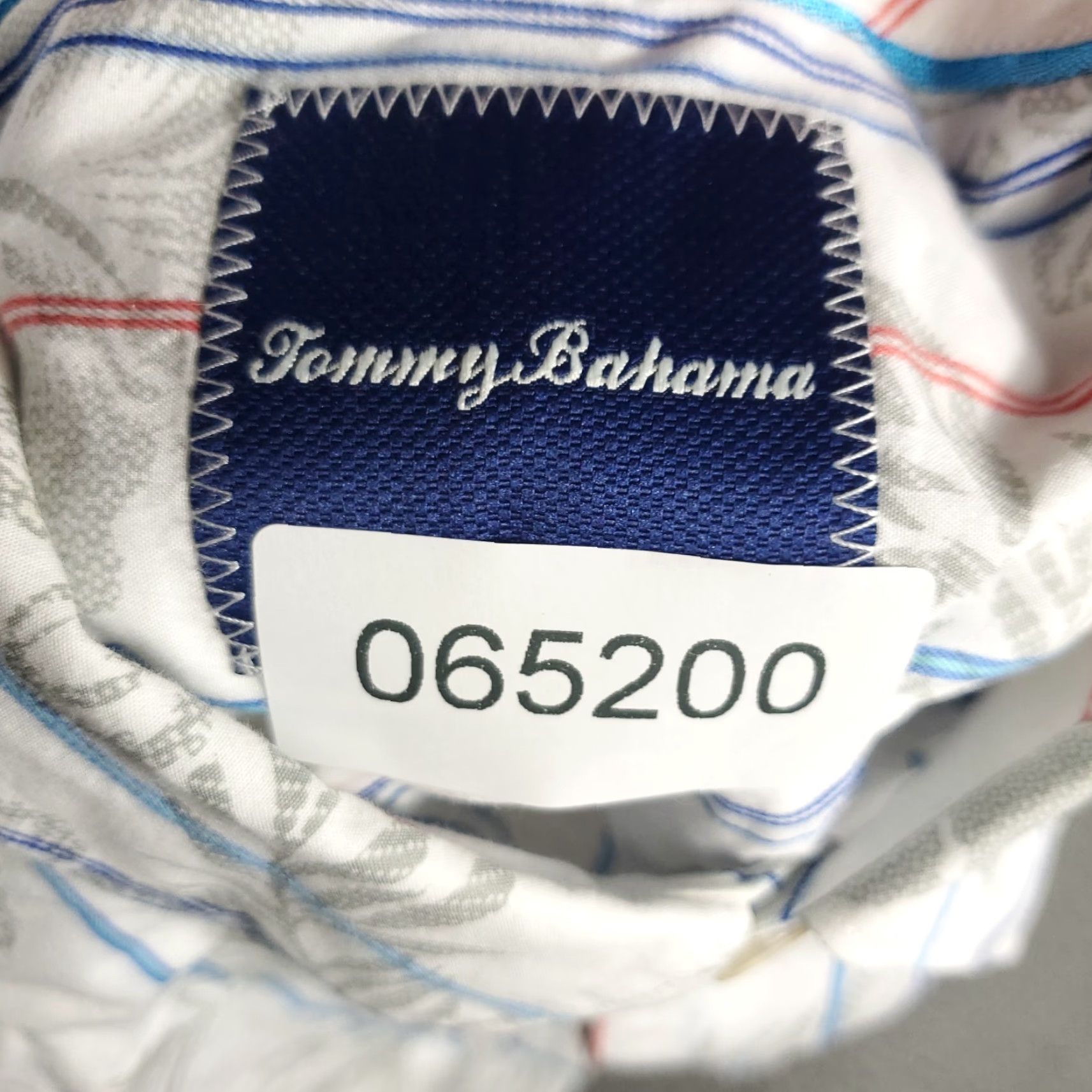 Tommy Bahama Tommy Bahama Shirt Mens Large Gray Floral Striped Cotton Button Up Long Sleeve Size US L / EU 52-54 / 3 - 8 Thumbnail