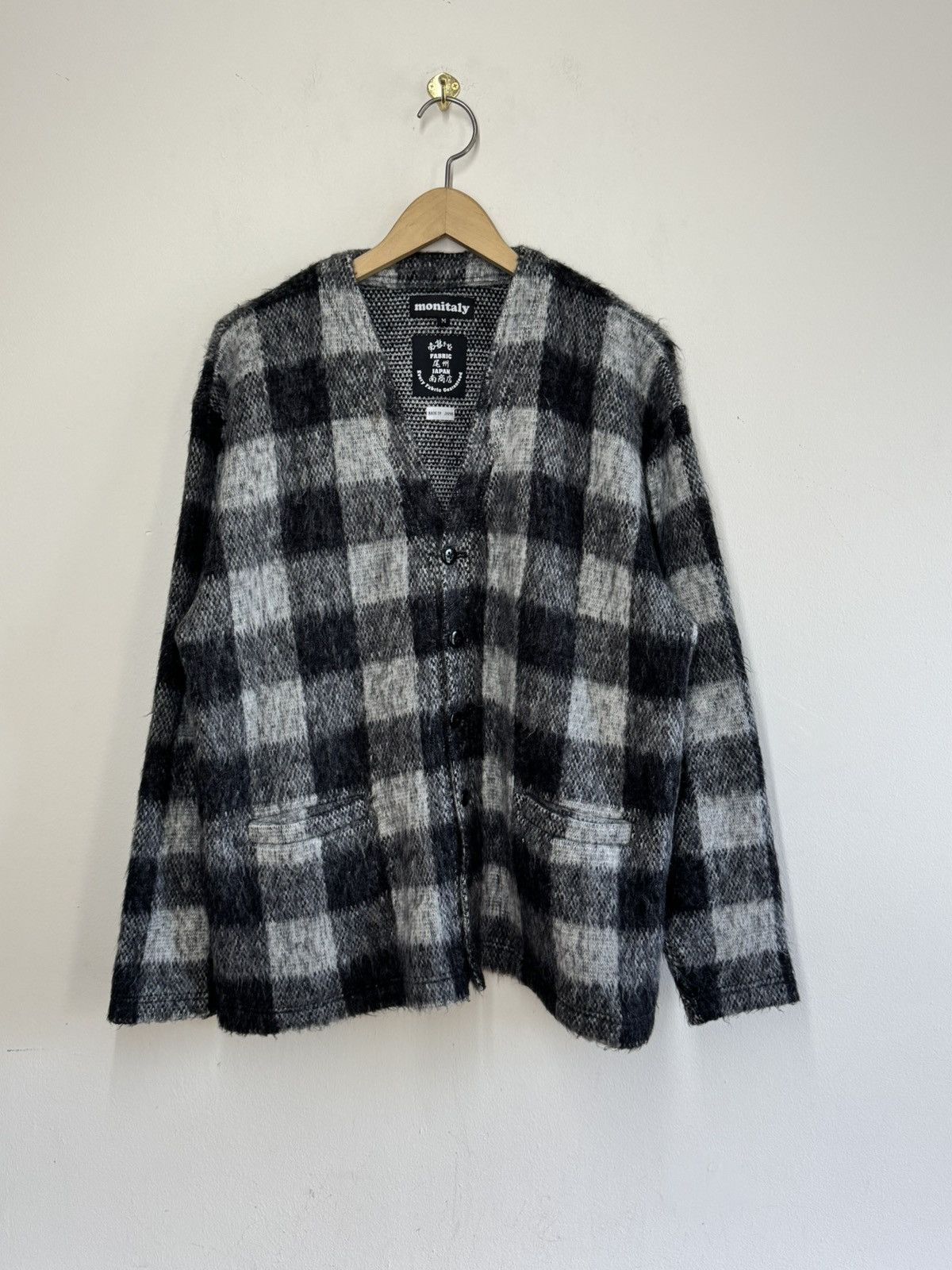 Monitaly Monitaly x Minami Shoten Plaid Mohair Cardigan M Japan Size US M / EU 48-50 / 2 - 1 Thumbnail