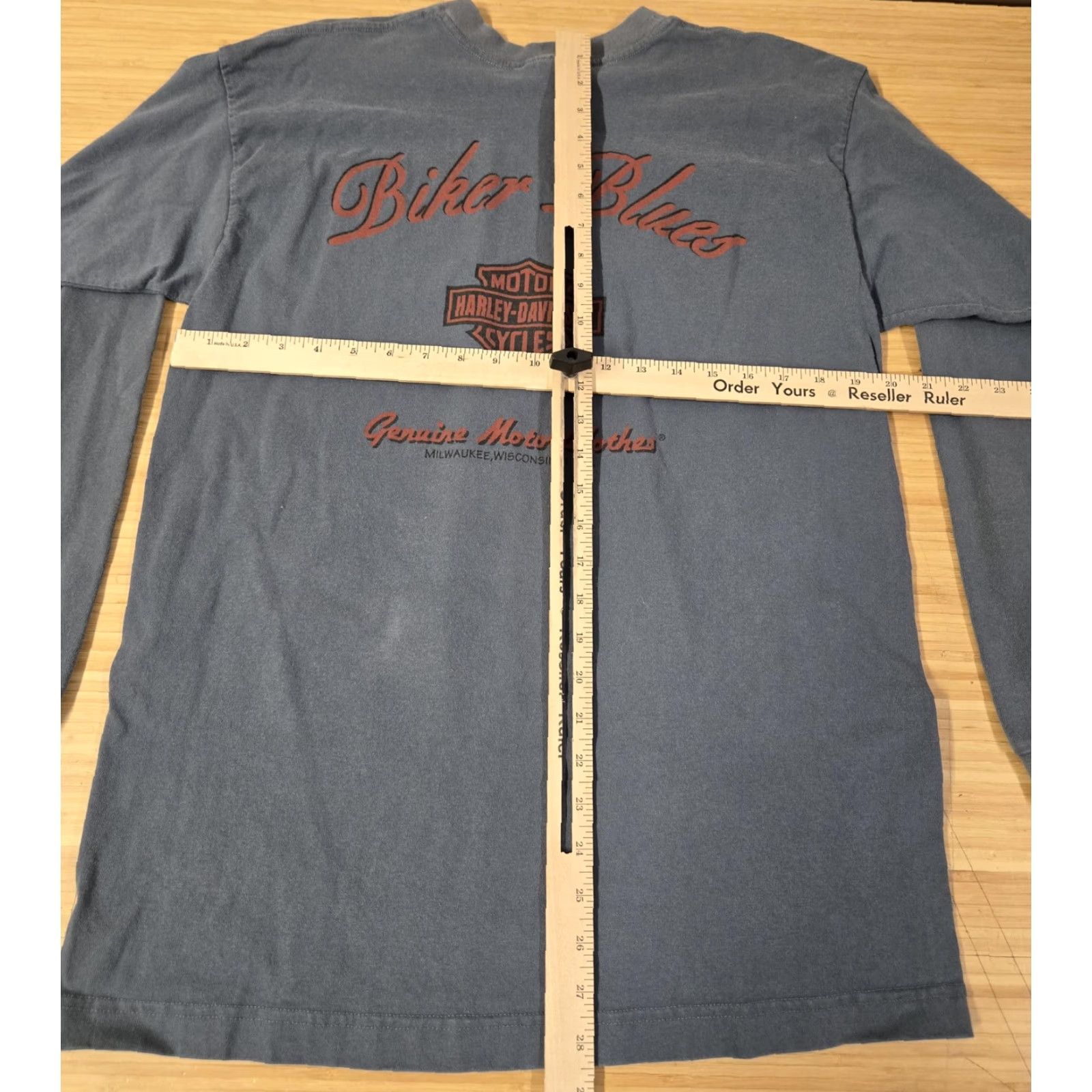 Harley Davidson VINTAGE Harley-Davidson Shirt Mens L Blue Biker Blues Motorcycle Graphic 90s Size US L / EU 52-54 / 3 - 6 Thumbnail