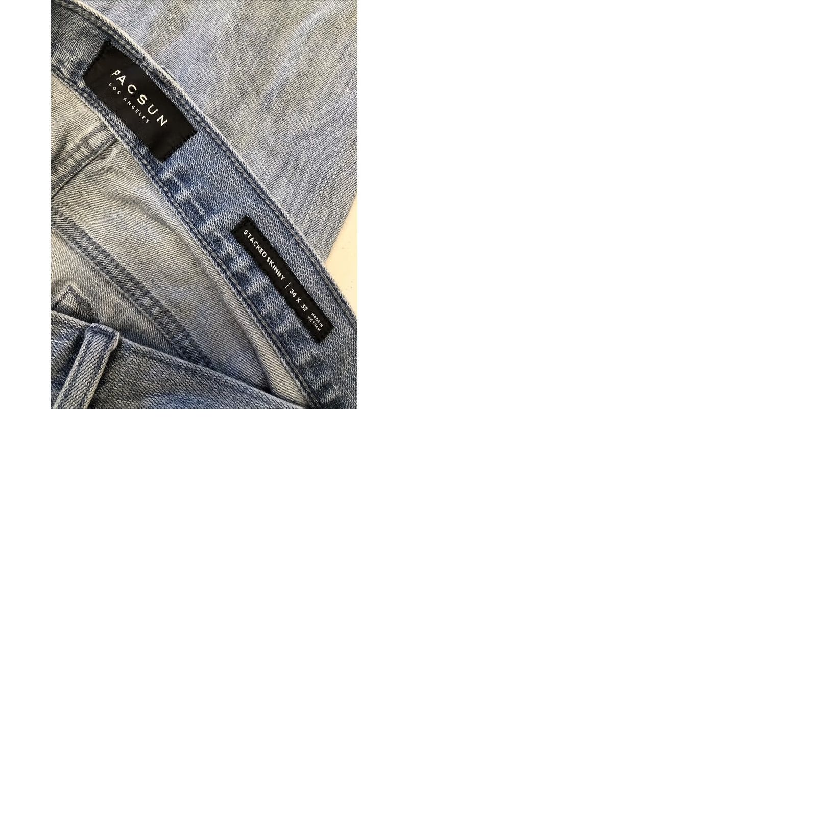 Pacsun Pacsun Jeans Size 35 X 32 Slim Distressed Stacked Skinny Tapered Mens Denim Blue Size US 35 - 9 Thumbnail