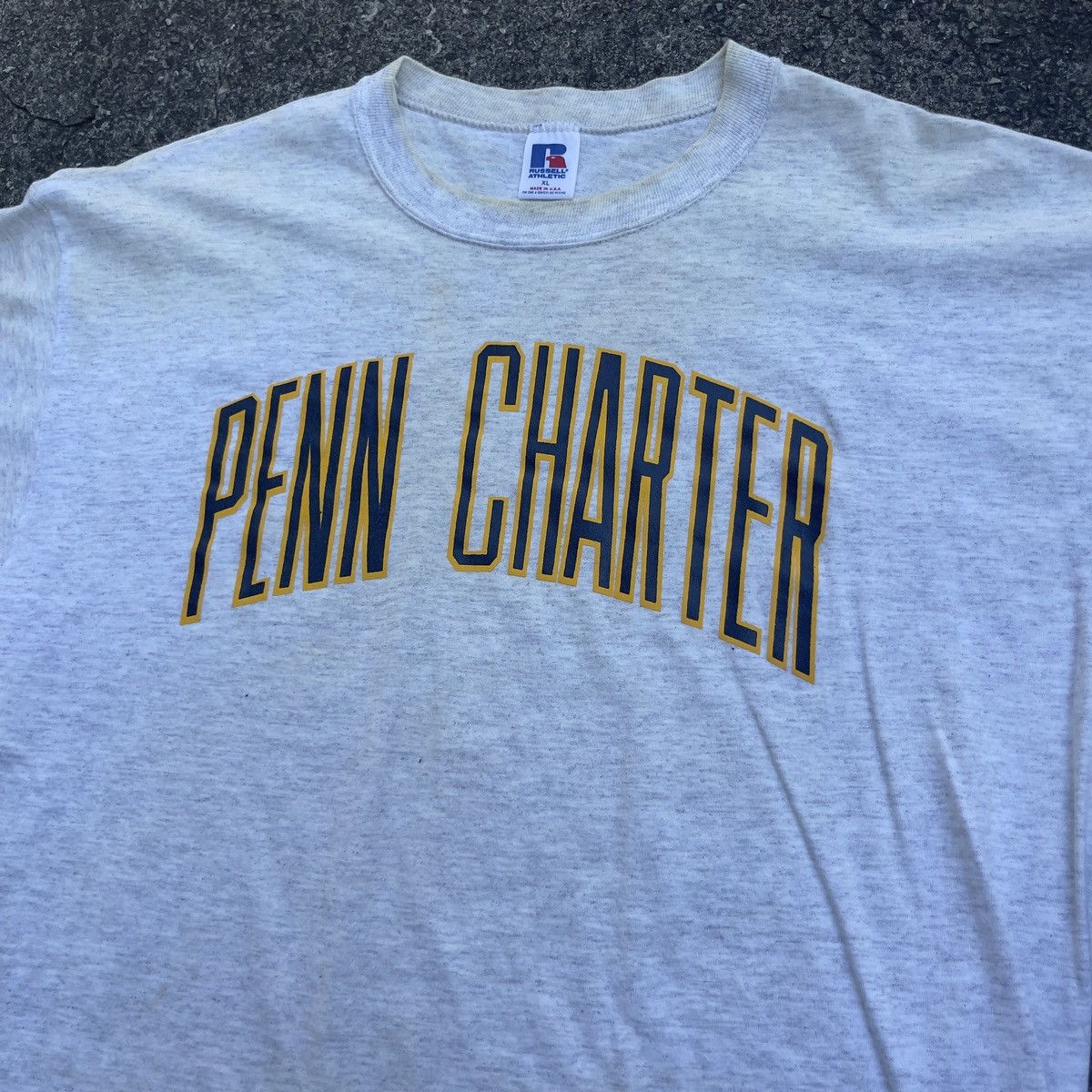 Russell Athletic × Vintage Vtg 90s RUSSELL ATHLETIC PENN CHARTER Single Stitch Shirt Size US XL / EU 56 / 4 - 2 Thumbnail