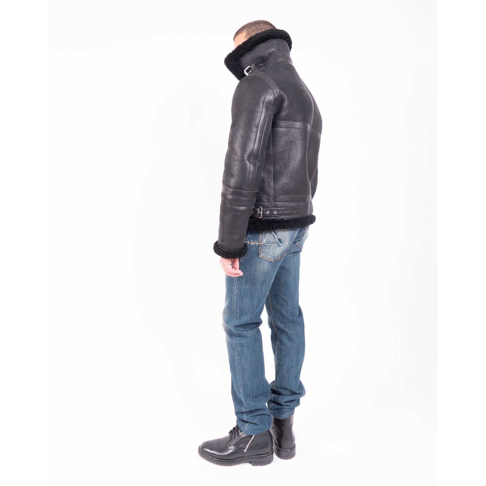 Acne Studios Ian Aviator Jacket in Black Shearling Leather Size US S / EU 44-46 / 1 - 6 Thumbnail