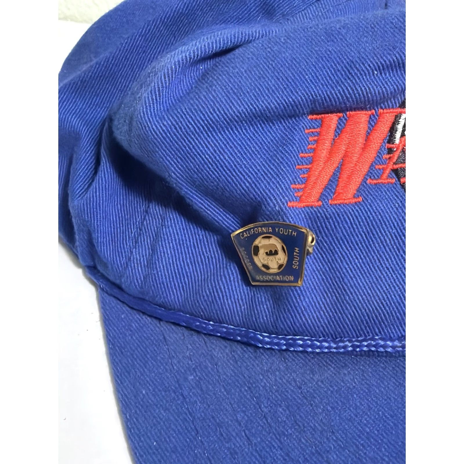 Vintage VINTAGE 90s Strapback Hat Li-tom Blue Orange Westlake High Warriors Crack Bill Soccer Men S Cap Accessories Size ONE SIZE - 3 Thumbnail