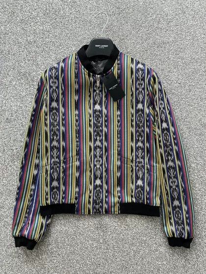 Saint Laurent Paris Saint Laurent Reversible Ikat Varsity Jacket Size US S / EU 44-46 / 1 - 1 Thumbnail