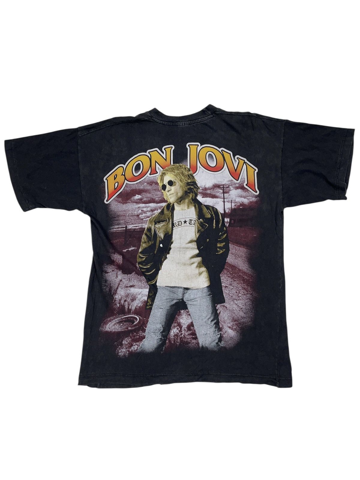 Bon Jovi Vintage 90s Bon Jovi All Over Print Rap Tee Style T-hirt Size US L / EU 52-54 / 3 - 2 Thumbnail