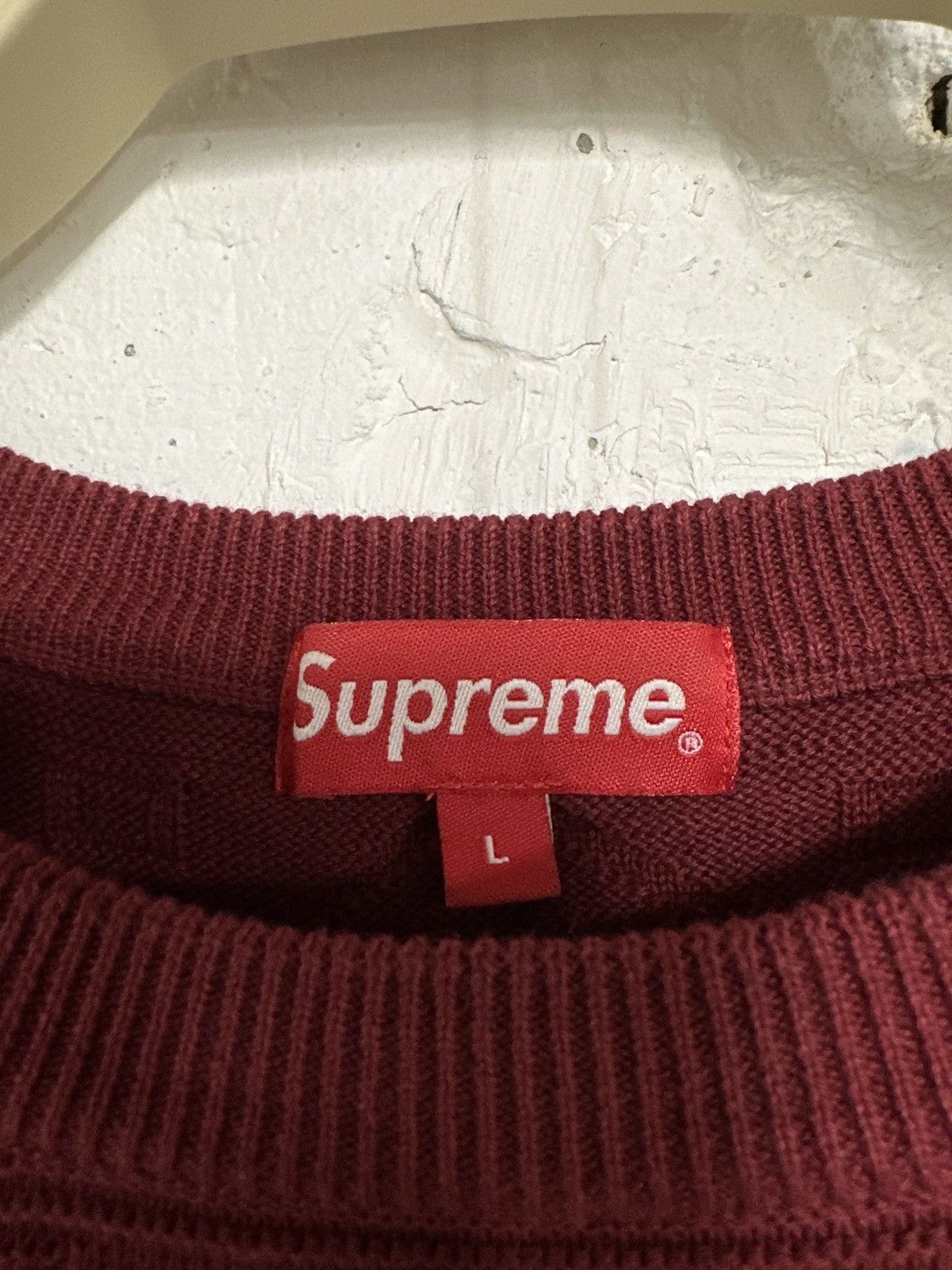 Supreme Supreme Jacquard Knit Sweater Burgundy Large Size US L / EU 52-54 / 3 - 4 Thumbnail