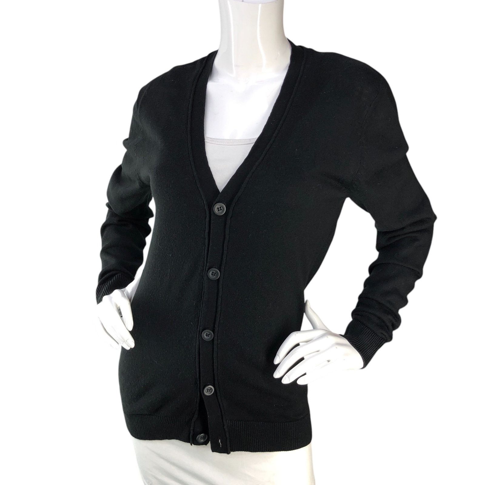 River Island River Island Size S Cardigan Grandpa Sweater Knit Black Size S / US 4 / IT 40 - 1 Thumbnail